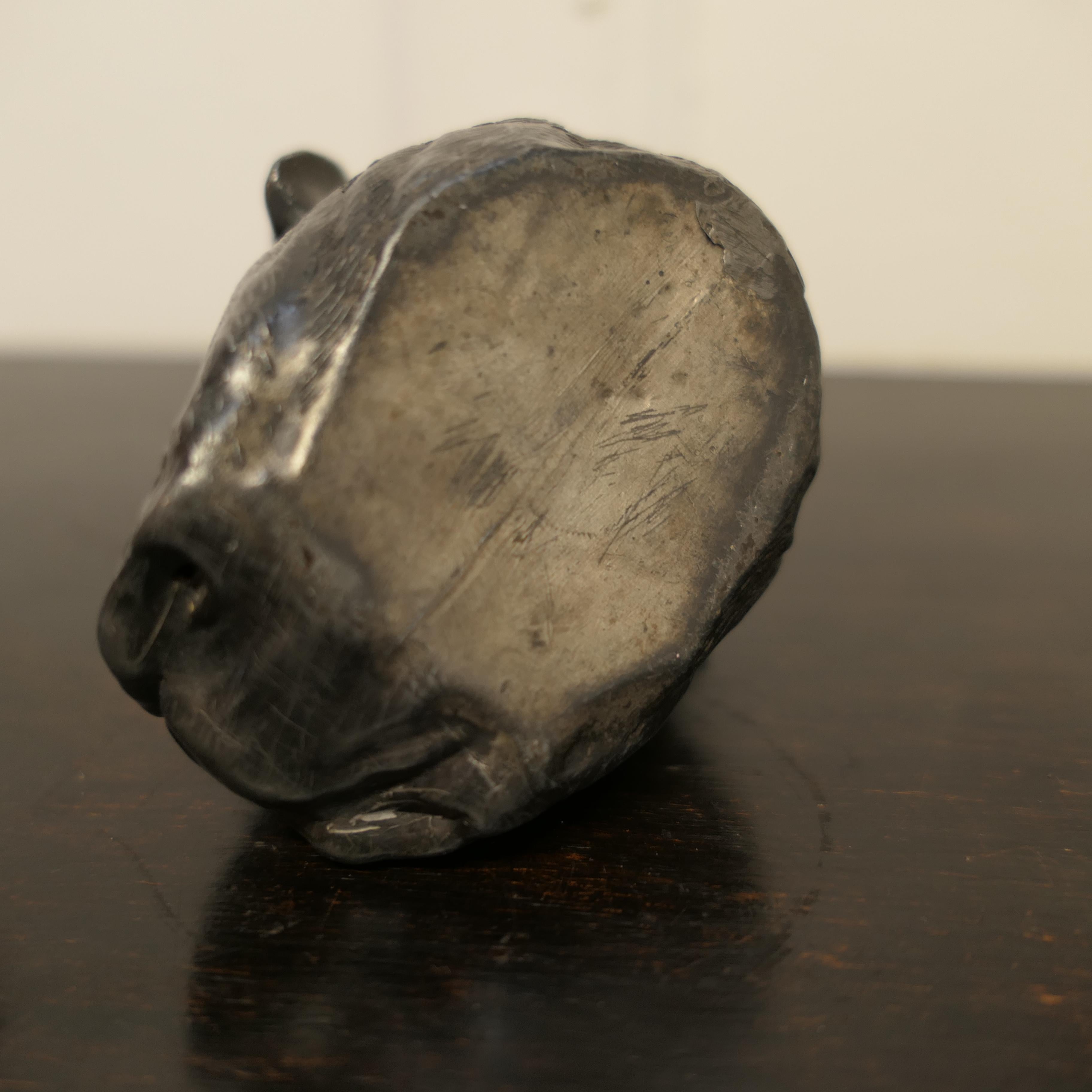 Rare Pewter Vesta Case, As a Bull Dog’s Head For Sale 1