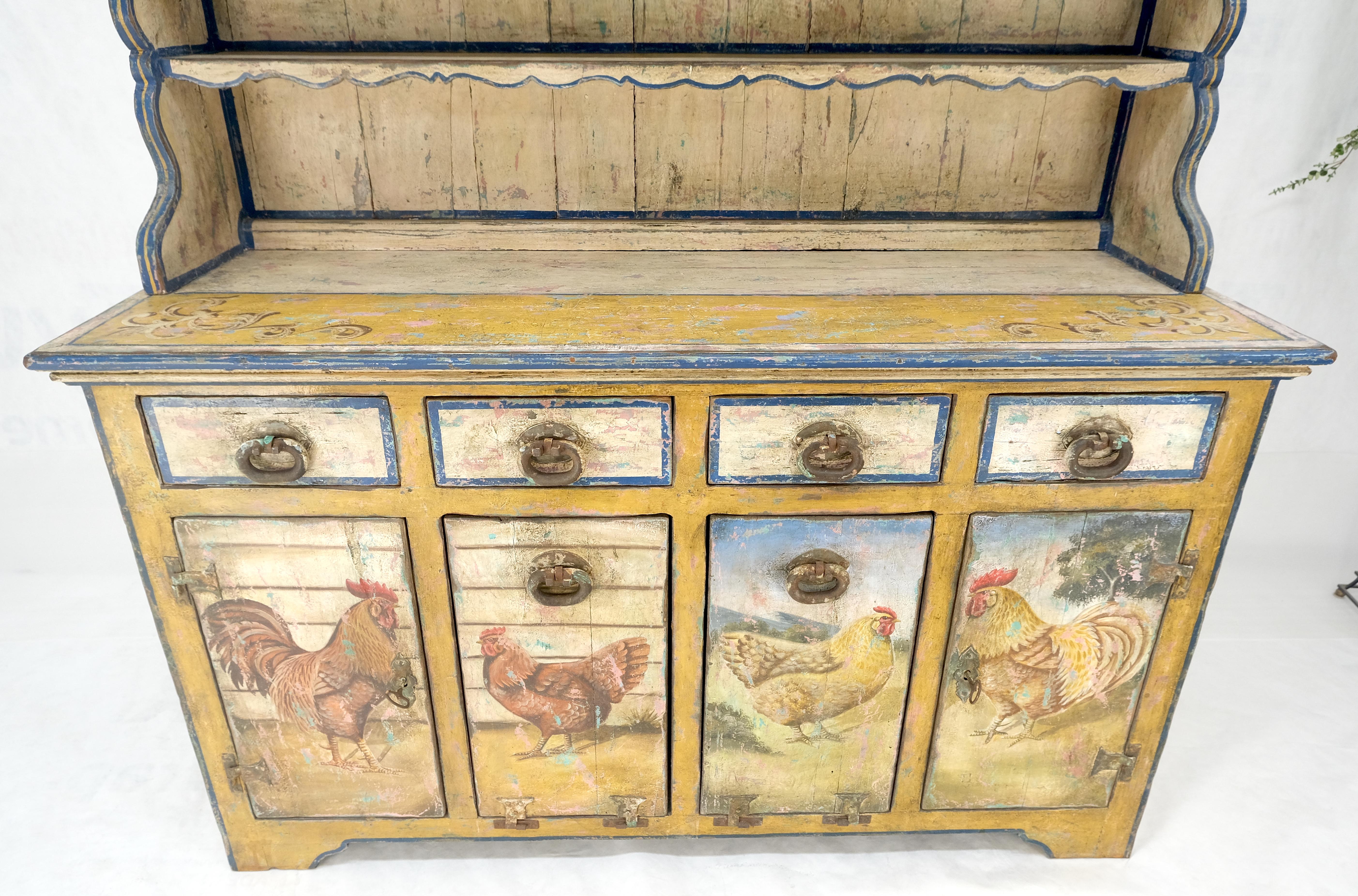 Raro Fenomenal Armario de Teca Maciza Estilo Campesino Pintado Decorado en venta 2