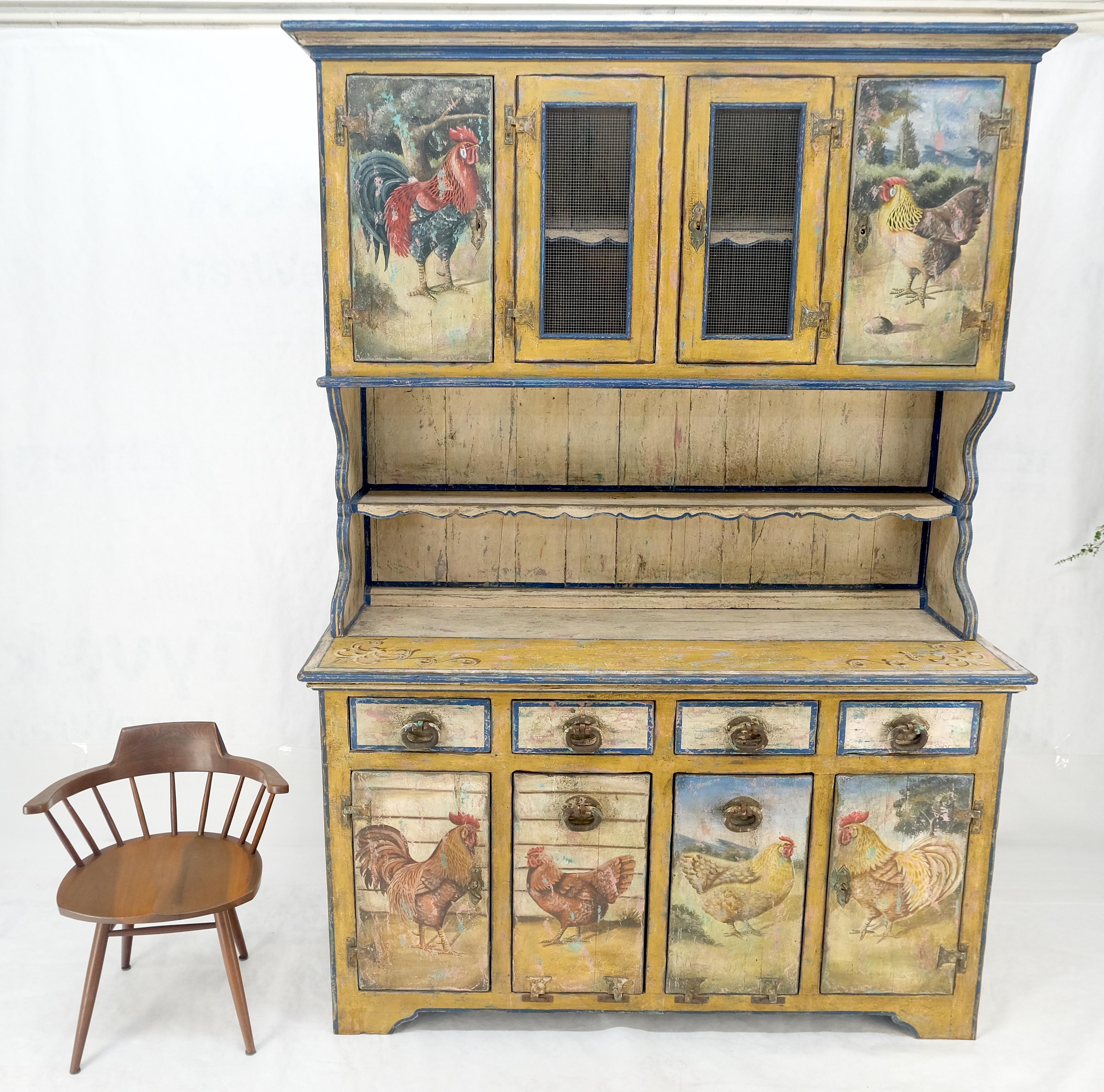 Raro Fenomenal Armario de Teca Maciza Estilo Campesino Pintado Decorado en venta 4