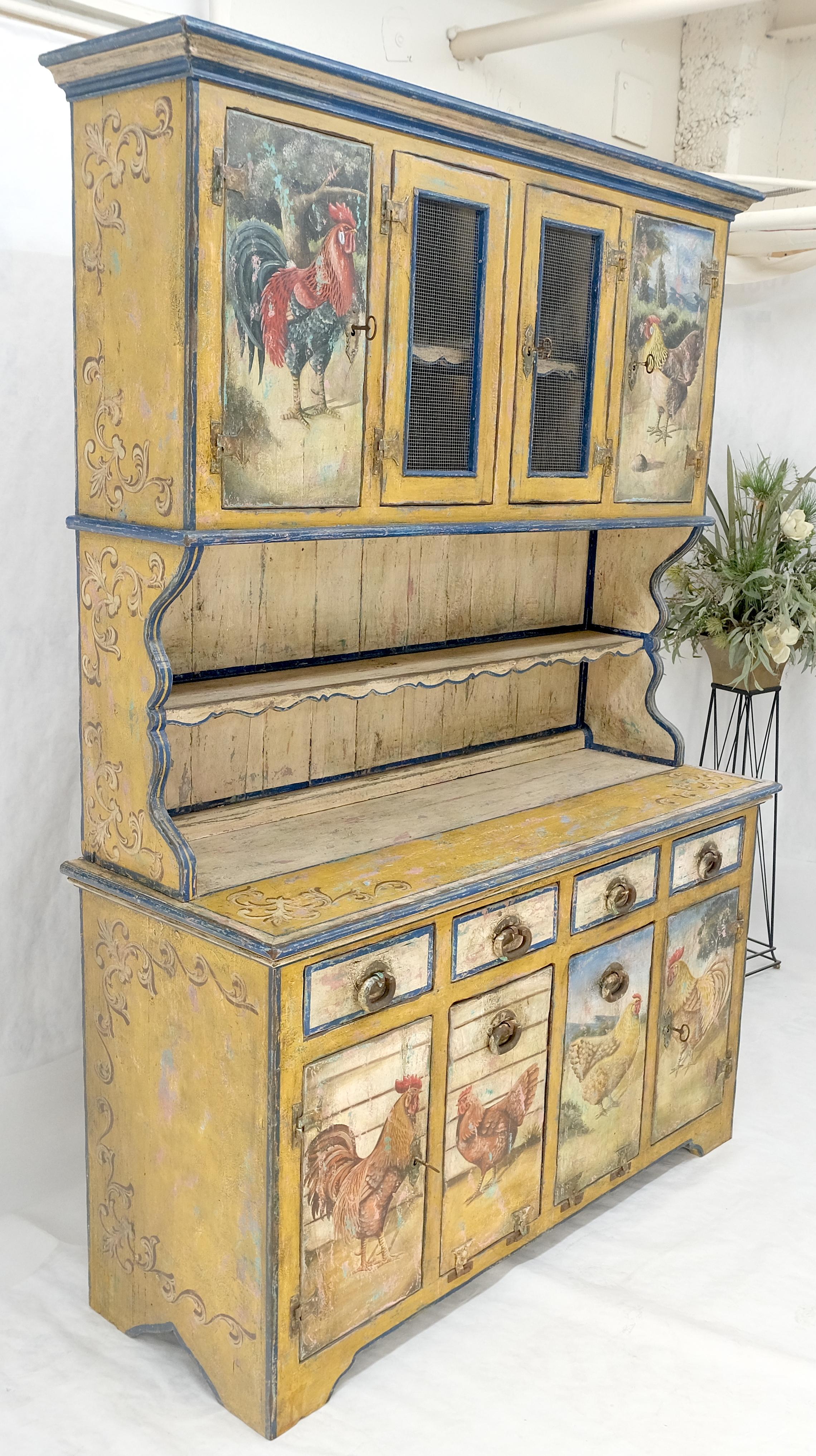 Raro Fenomenal Armario de Teca Maciza Estilo Campesino Pintado Decorado en venta 5