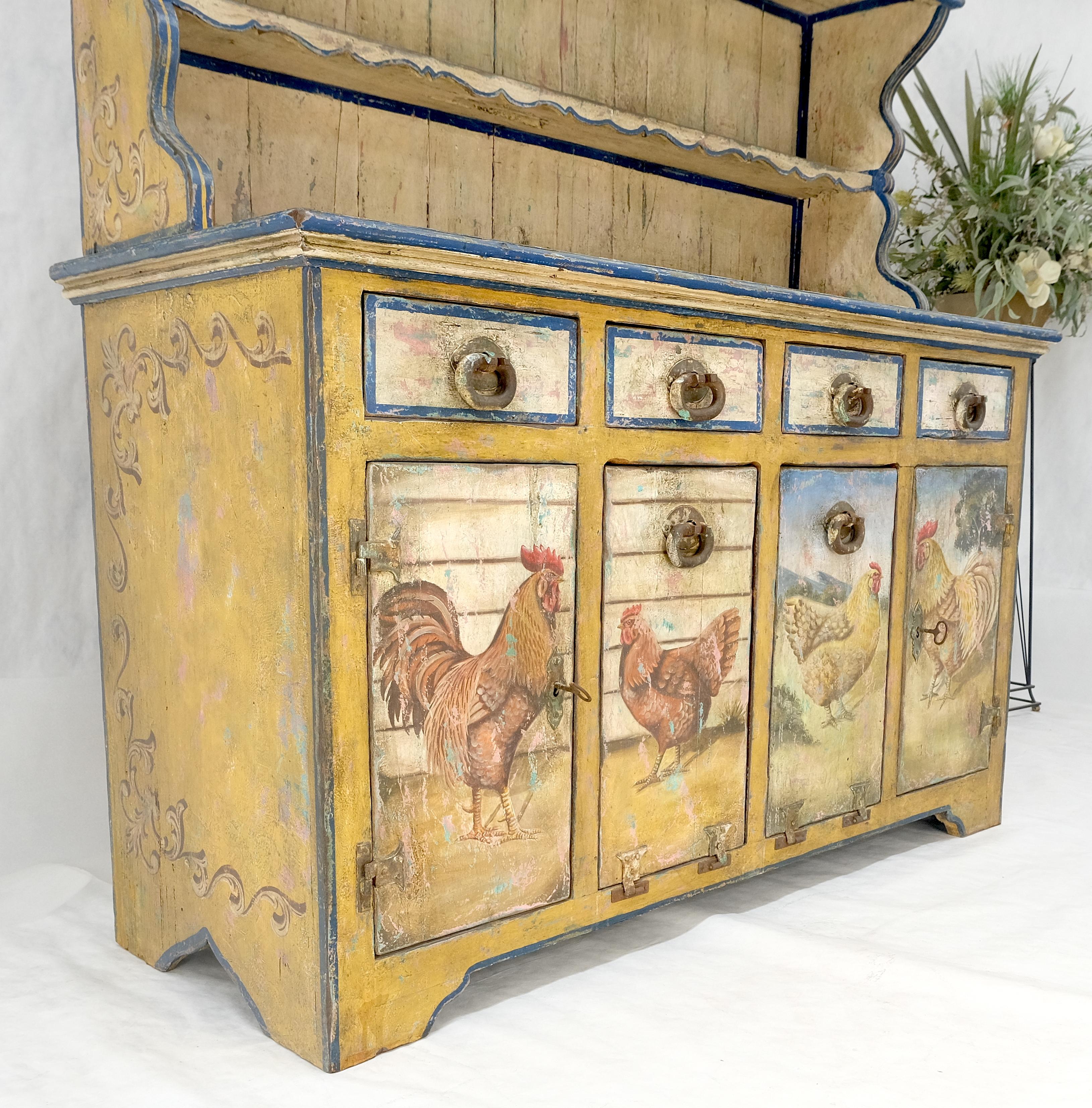 Raro Fenomenal Armario de Teca Maciza Estilo Campesino Pintado Decorado Desconocido en venta