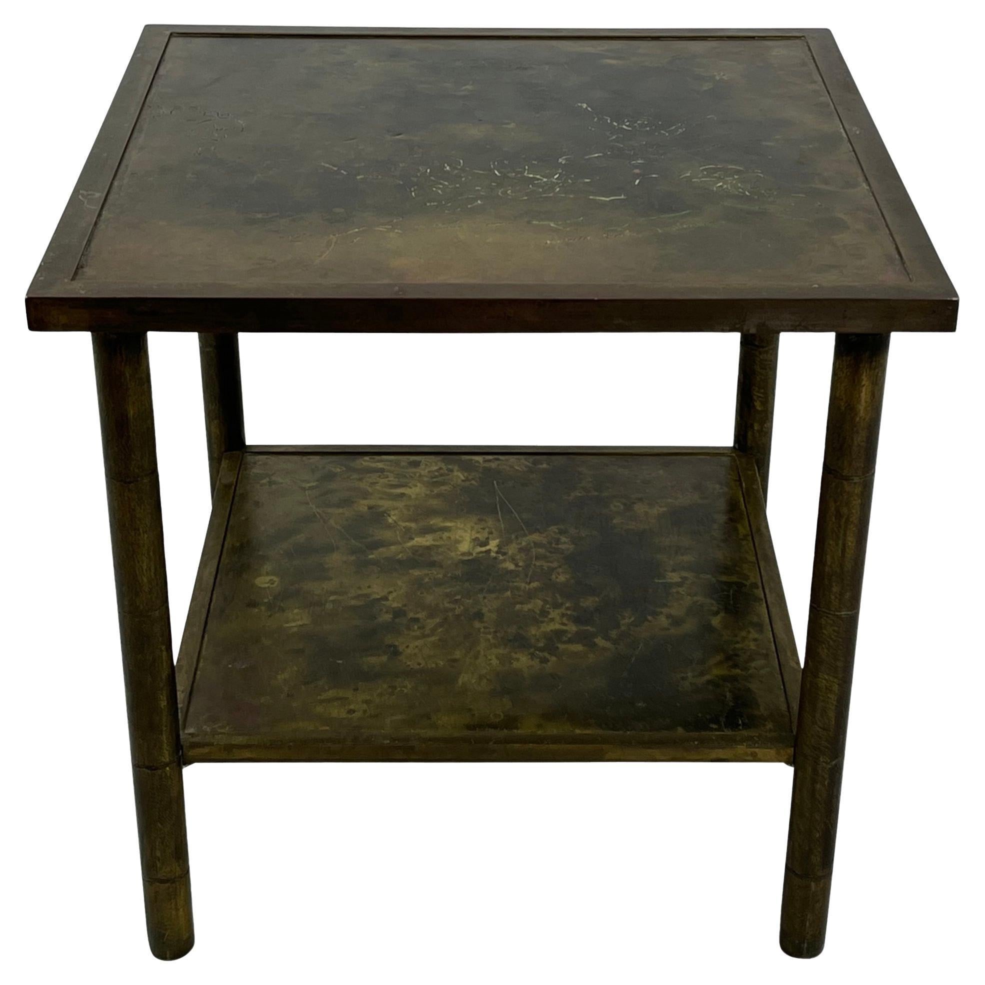 Rare Philip and Kelvin Laverne Brass Side Table