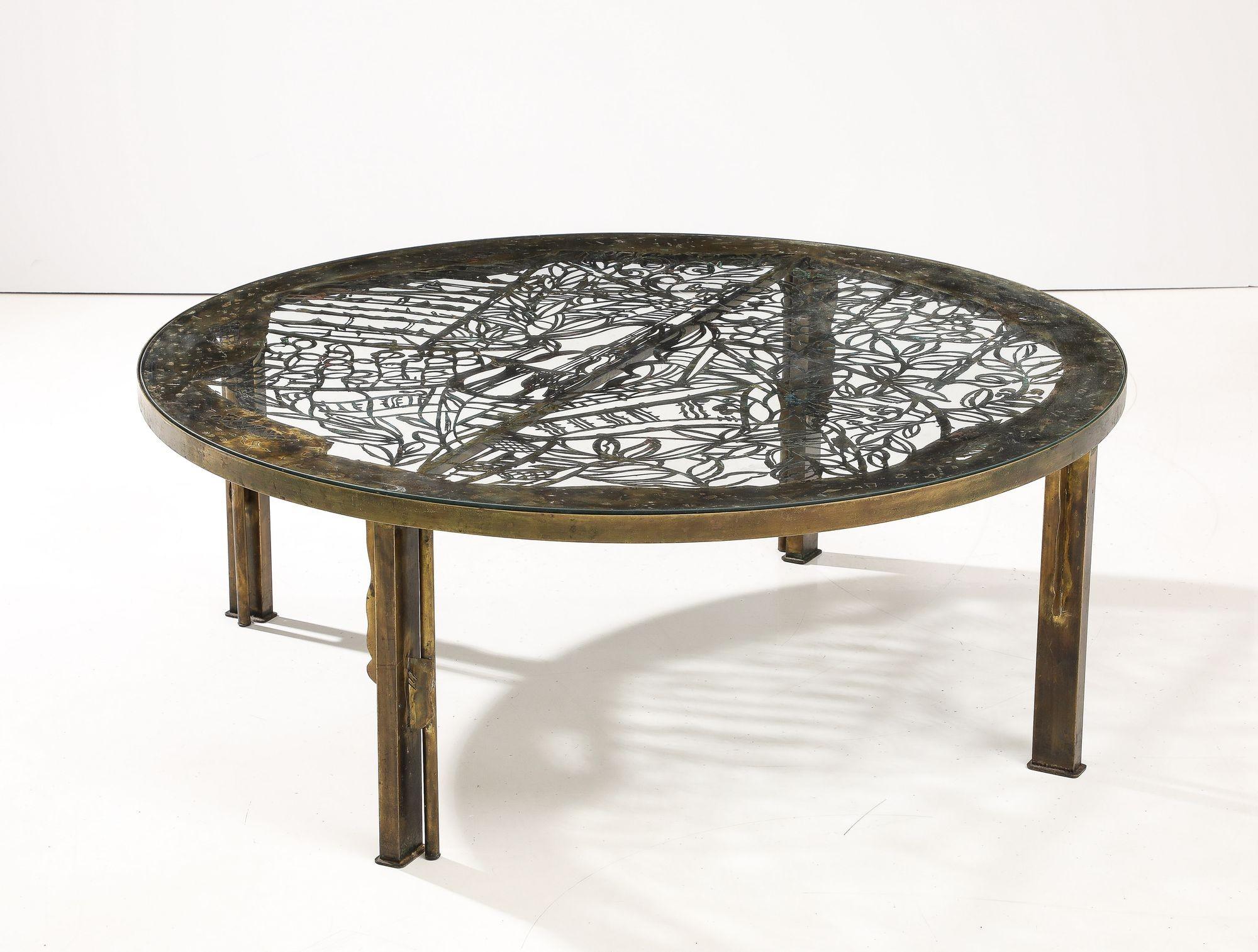 Américain Rare table basse Philip and Kelvin LaVerne Viola Pierce en vente