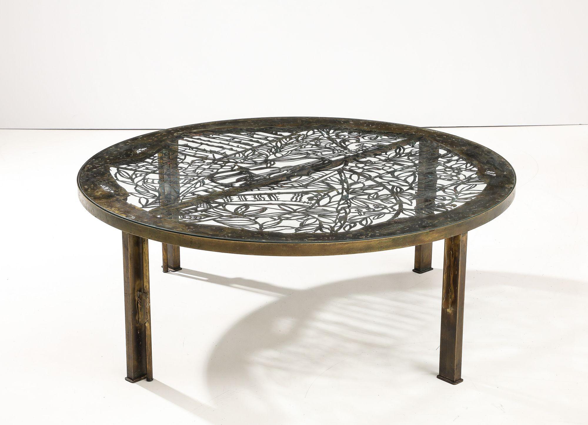 Bronze Rare table basse Philip and Kelvin LaVerne Viola Pierce en vente