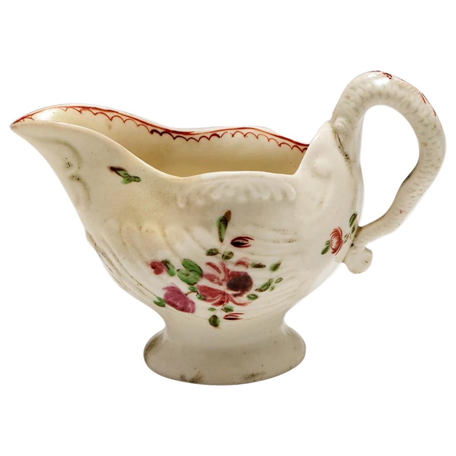 Rare Philip Christian (Liverpool) Lamprey Handle Cream Boat, c1775