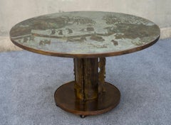 Rare Philip & Kelvin Laverne Chan Dining or Center Table on Footed Column Base