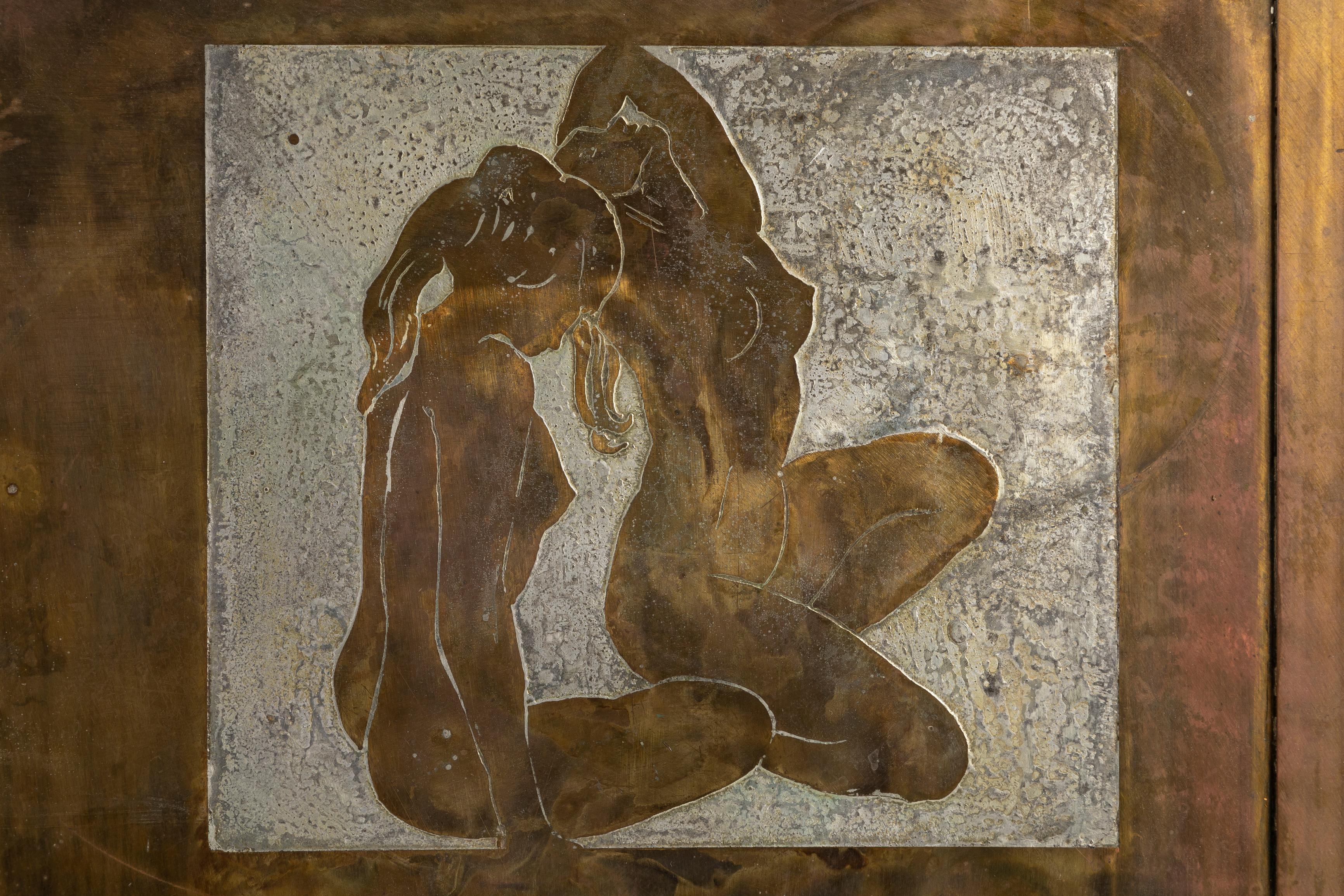 Seltener Philip & Kelvin LaVerne Erotica Couchtisch  (Bronze) im Angebot