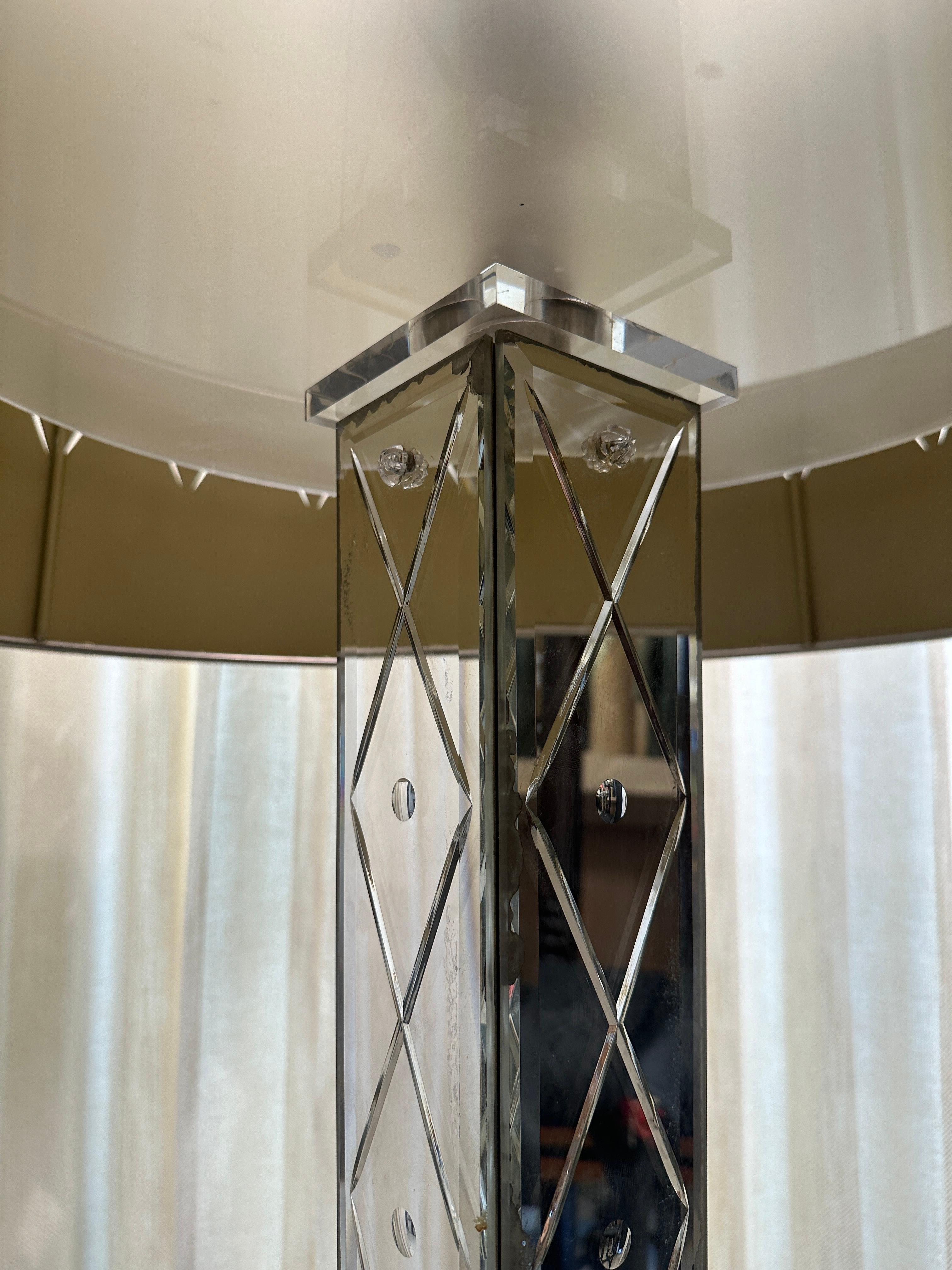 RARE Philippe Starck Etched Mirror Floor Lamp - Delano Hotel South Beach For Sale 2