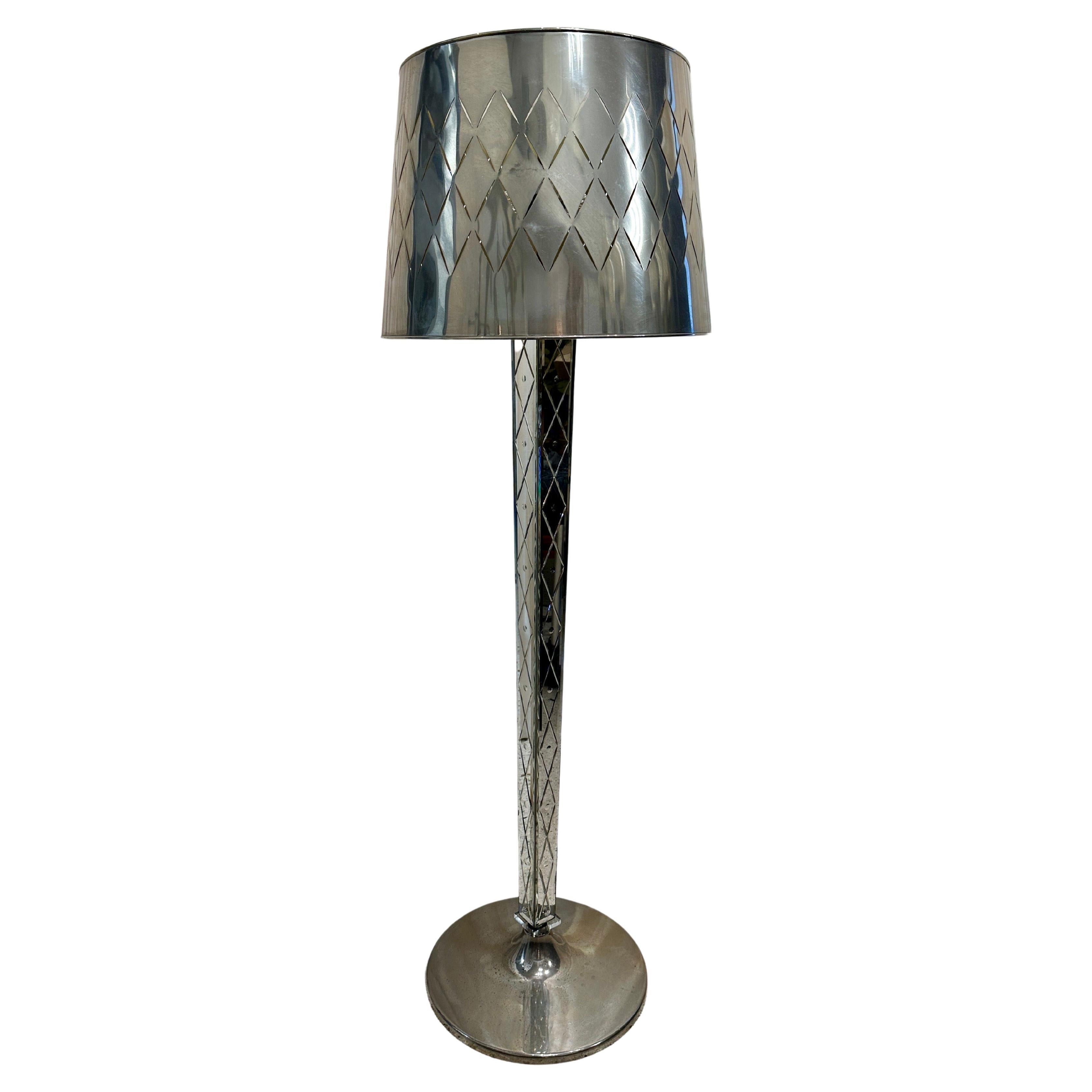 RARE Philippe Starck Etched Mirror Floor Lamp - Delano Hotel South Beach For Sale