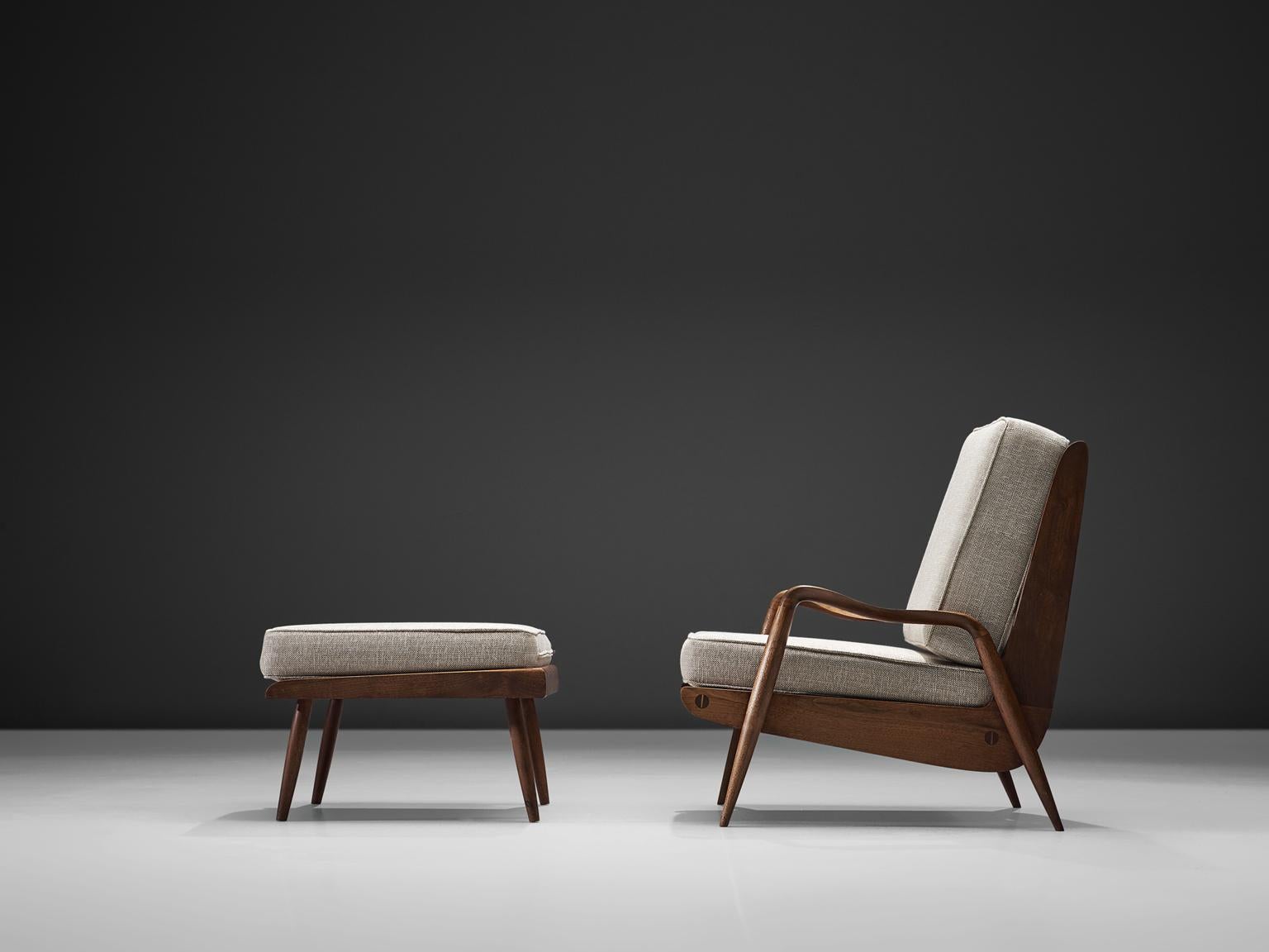 Mid-Century Modern Rare Phillip Lloyd Powell Lounge Chair and Ottoman