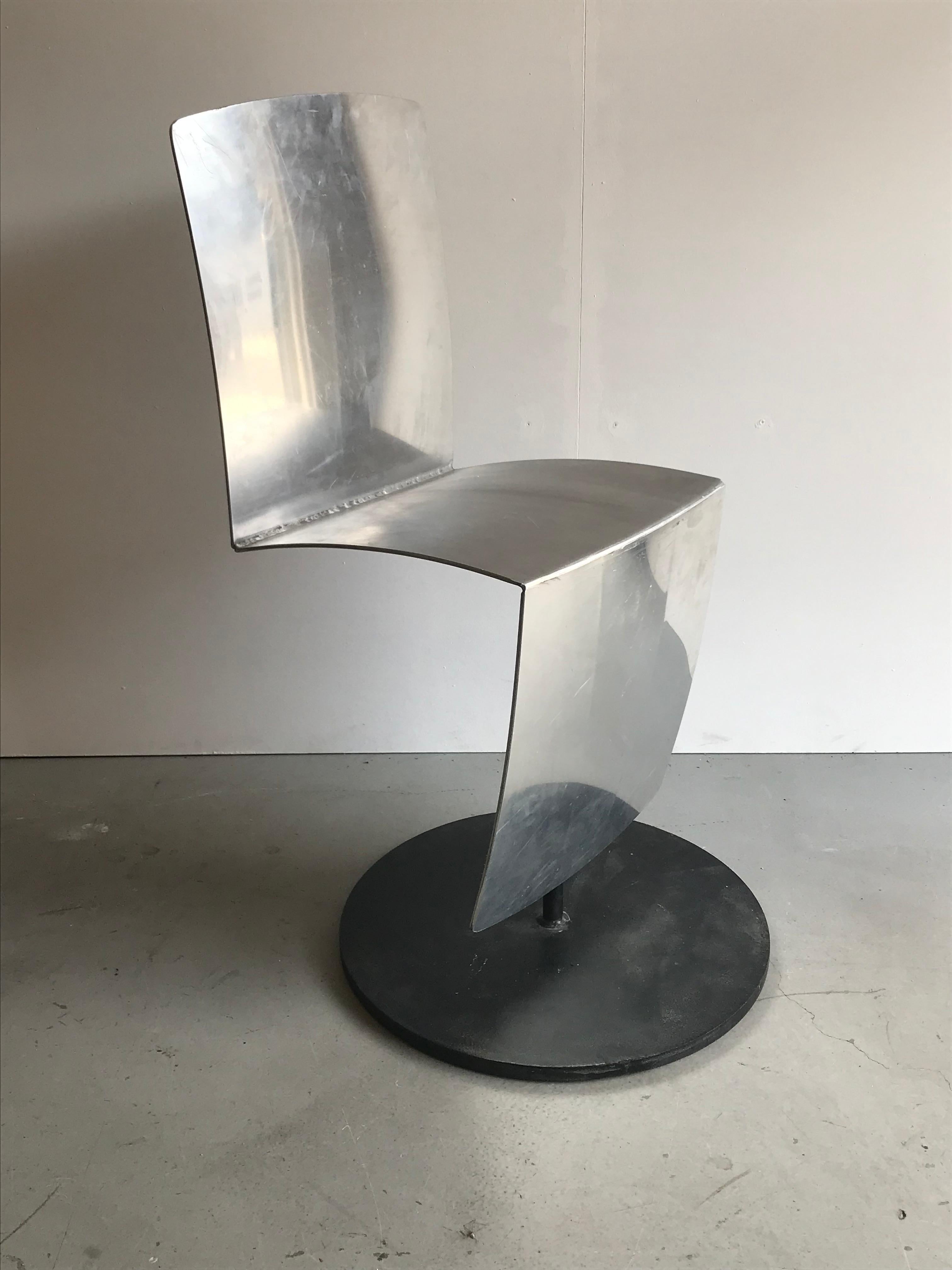 One very rare Philippe Starck chair from 1982.
In the 1980s Bernard Tschumi designed a large Parisian parc called Parc de la Villette. On the premises are located major concert halls, a dome and Cite des Sciences.
Several famous designers helped