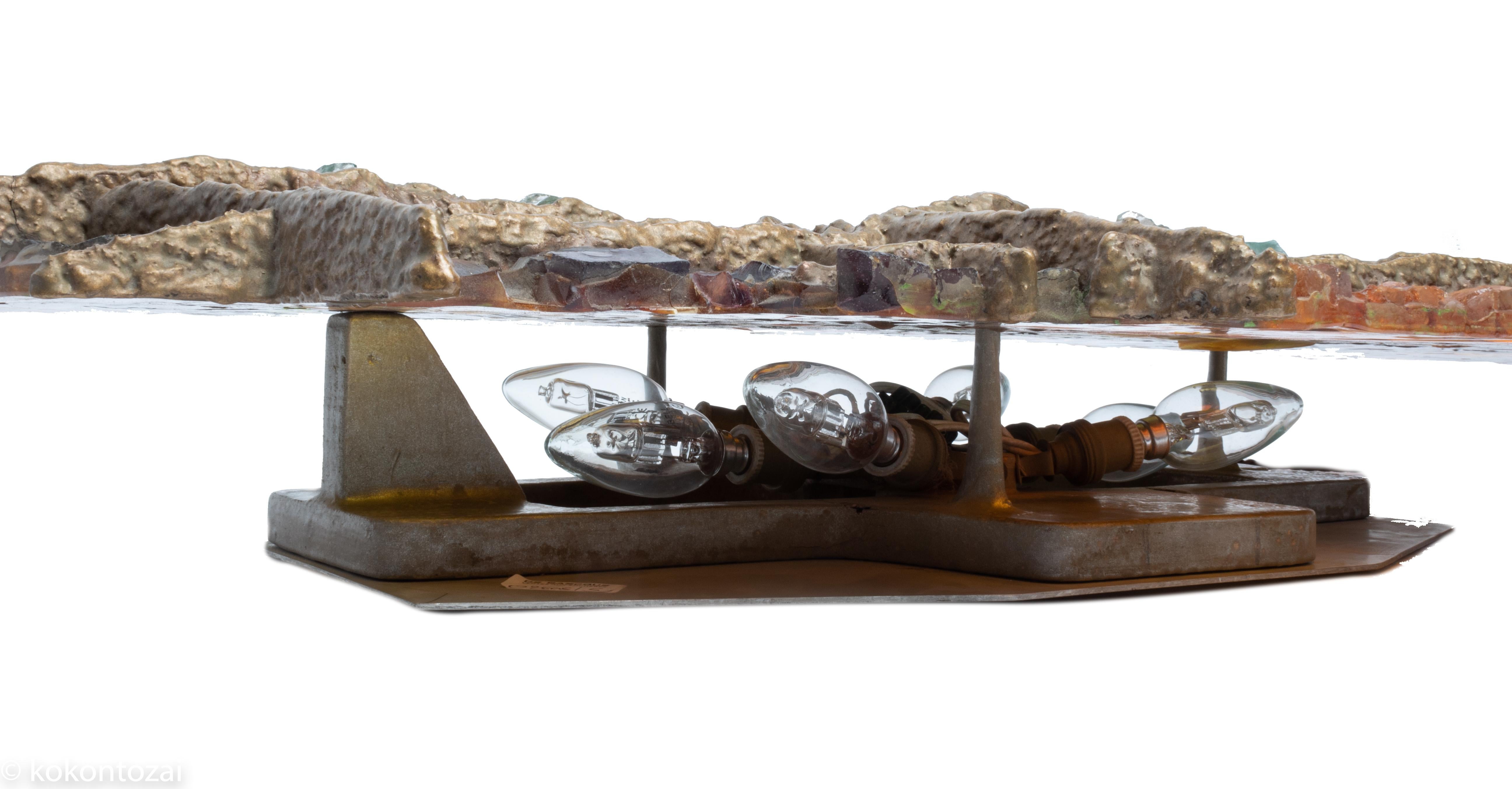 20th Century Brutalist wall lamp designed and made by Pia Manu, Belgium 1970 For Sale