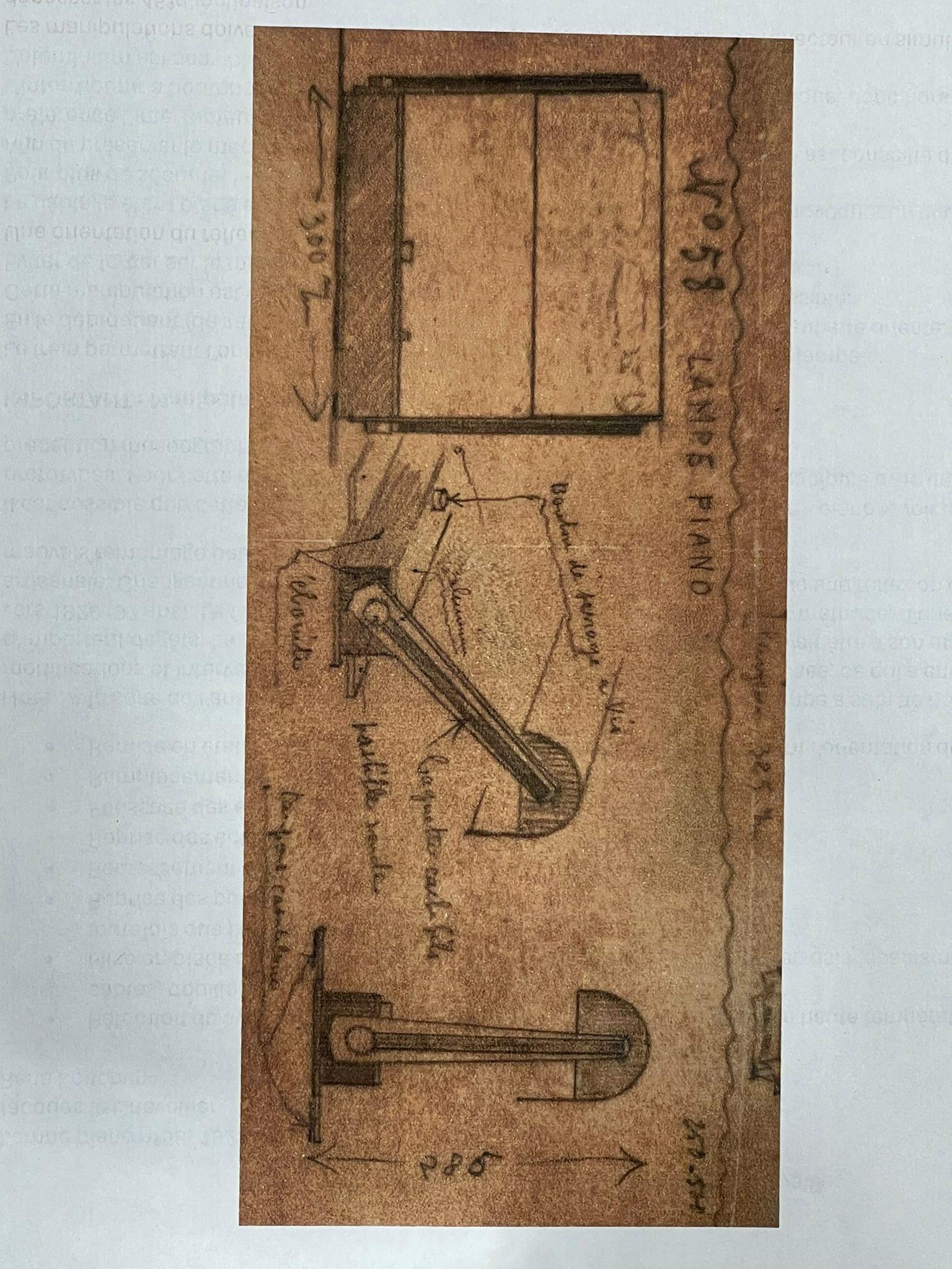 Rara lampada da pianoforte di Jacques LE CHEVALLIER e René KOECHLIN, modello No. 58, 1929 in vendita 7