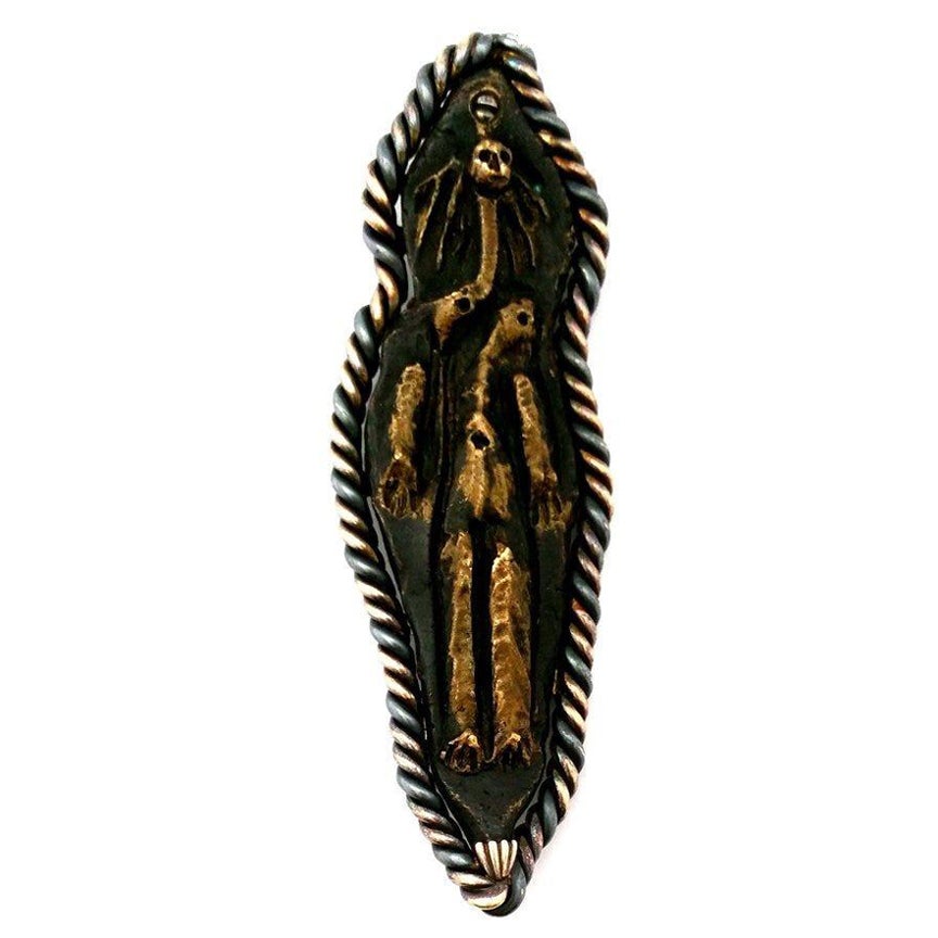Rare pendentif figurine féminine en bronze d'après Picasso, monture en argent et or par David Webb