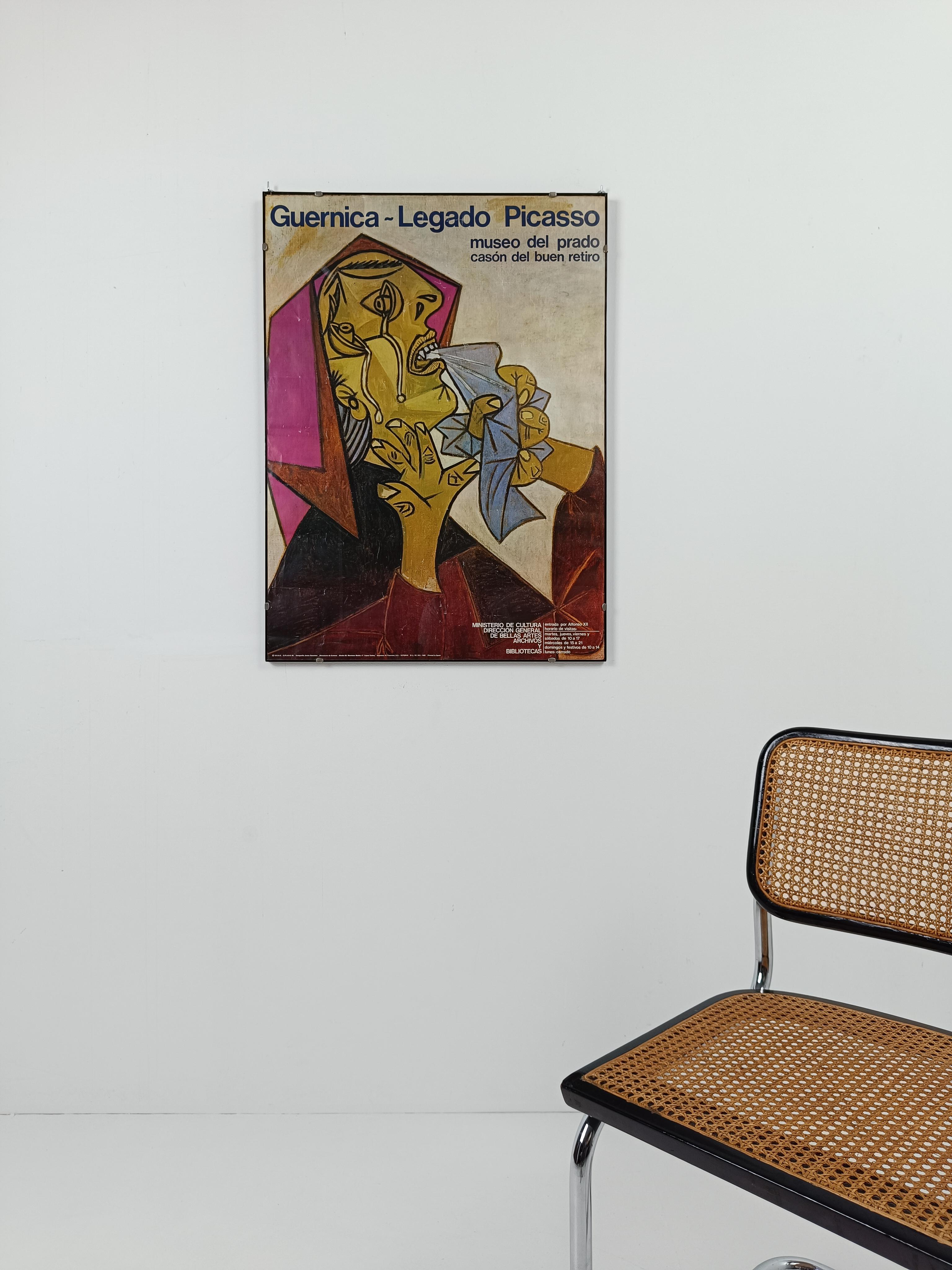 Raro poster di Picasso dalla mostra che segna il ritorno di Guernica in Spagna In condizioni buone a Roma, IT