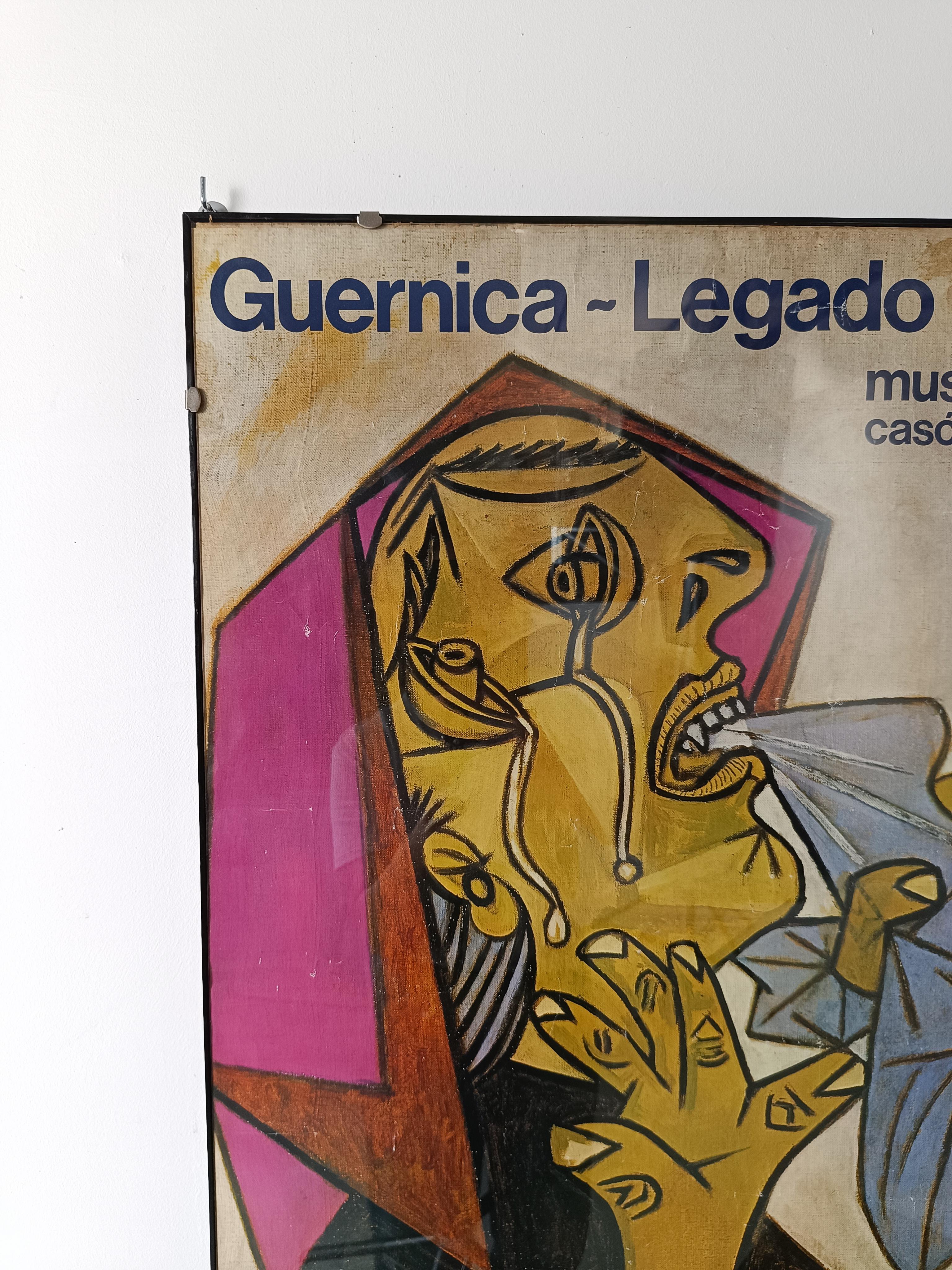 Vetro Raro poster di Picasso dalla mostra che segna il ritorno di Guernica in Spagna