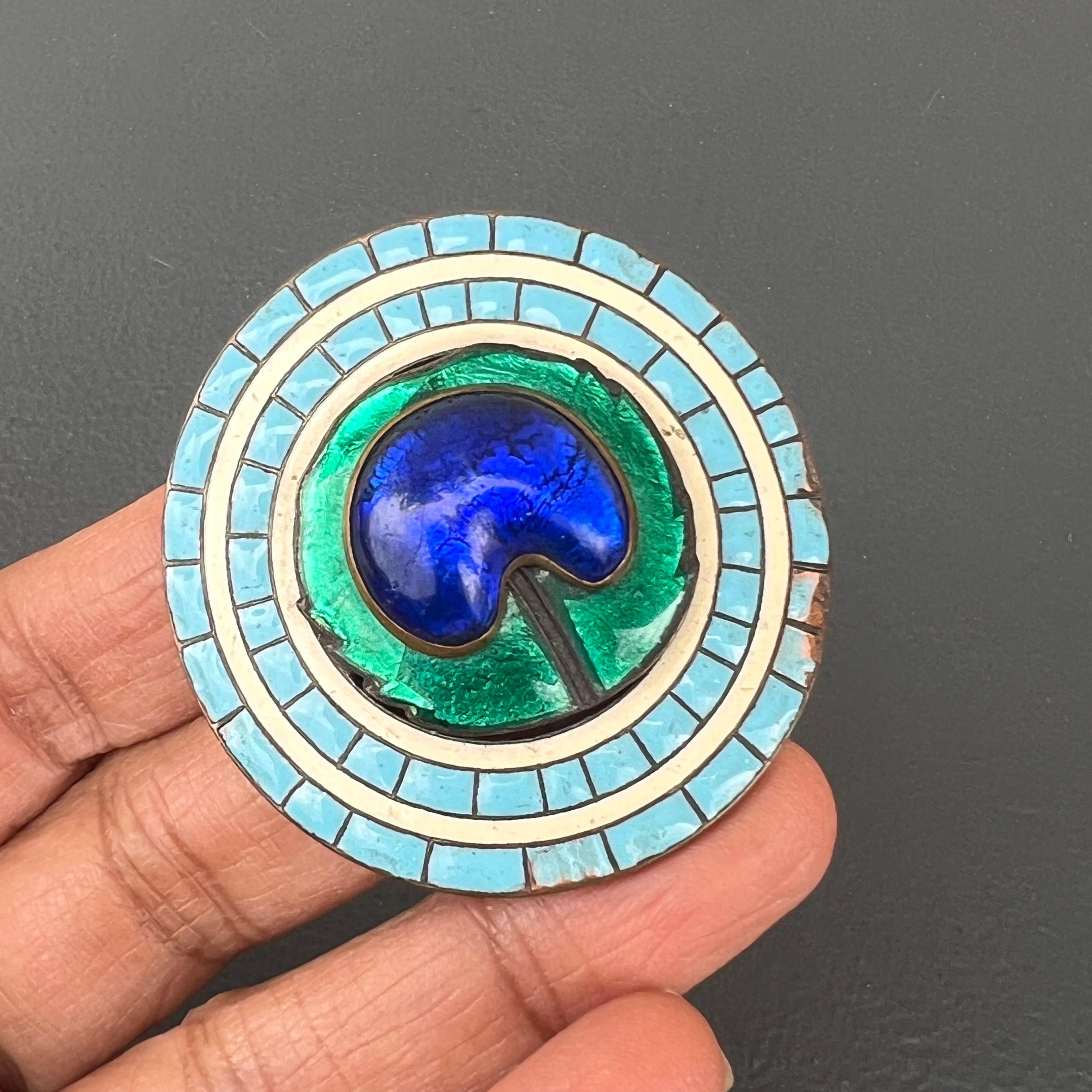 Rare Piel Frères Paris France Peacock Eye Pin Brooch For Sale 1