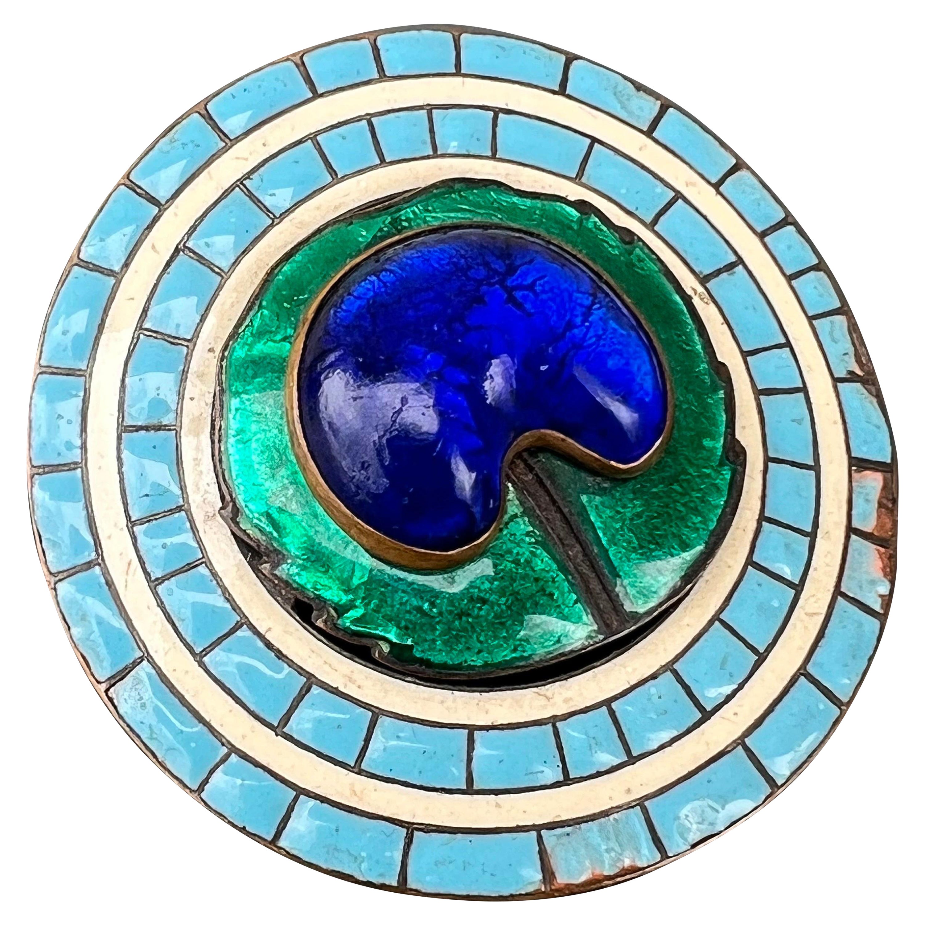 Rare Piel Frères Paris France Peacock Eye Pin Brooch