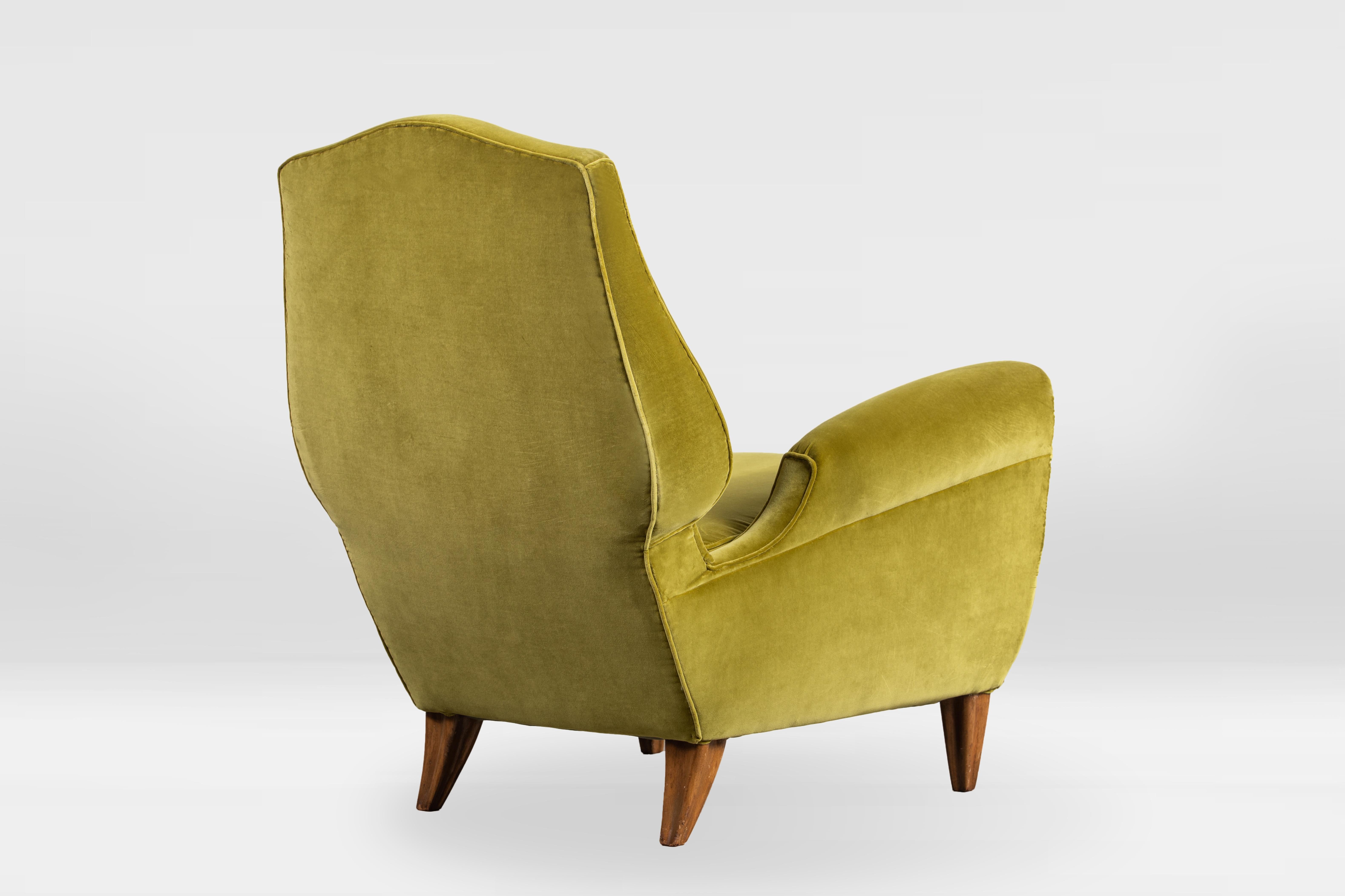 Mid-20th Century Rare Pierluigi Colli Lounge Chair, 1950s, in Lelievre Velvet For Sale