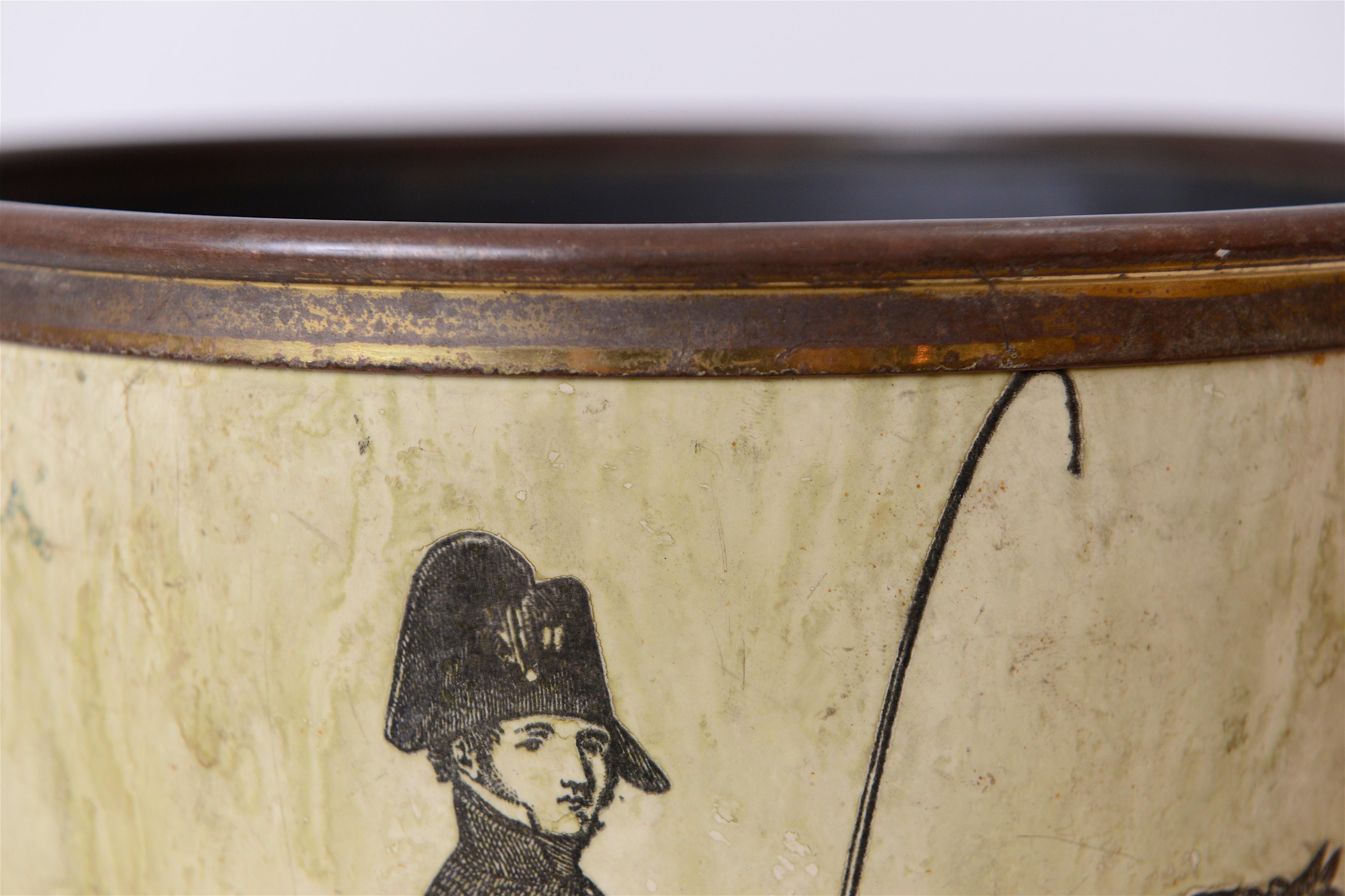 Brass Rare Piero Fornasetti ‘Cavalieri’ 'Horsemen' Waste Paper Basket, Italy