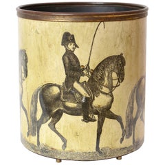 Rare Piero Fornasetti ‘Cavalieri’ 'Horsemen' Waste Paper Basket, Italy