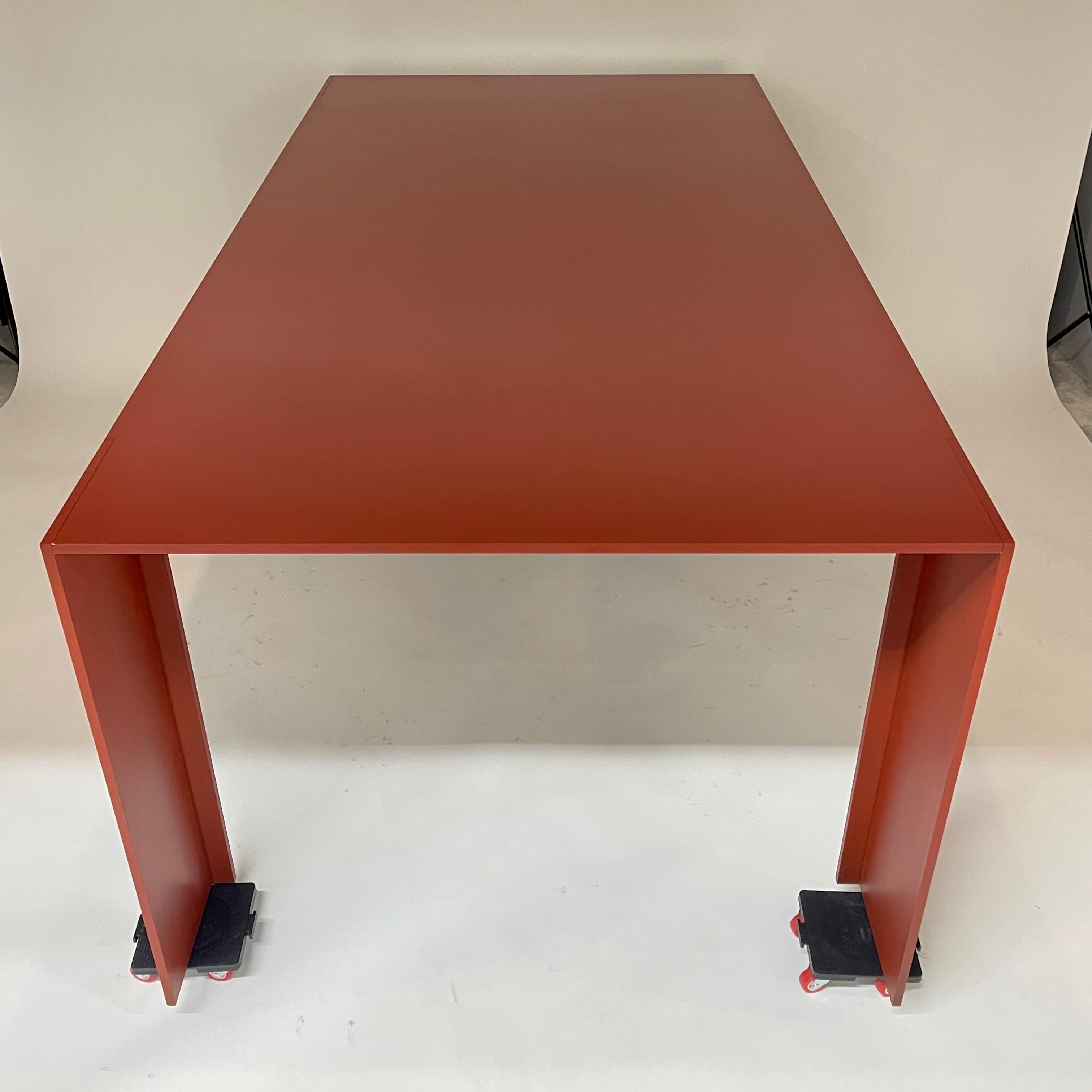 Moderne Rare table de salle à manger Piero Lissoni Rosso Antico Metallico par Porro SPA, Italie, 2011 en vente