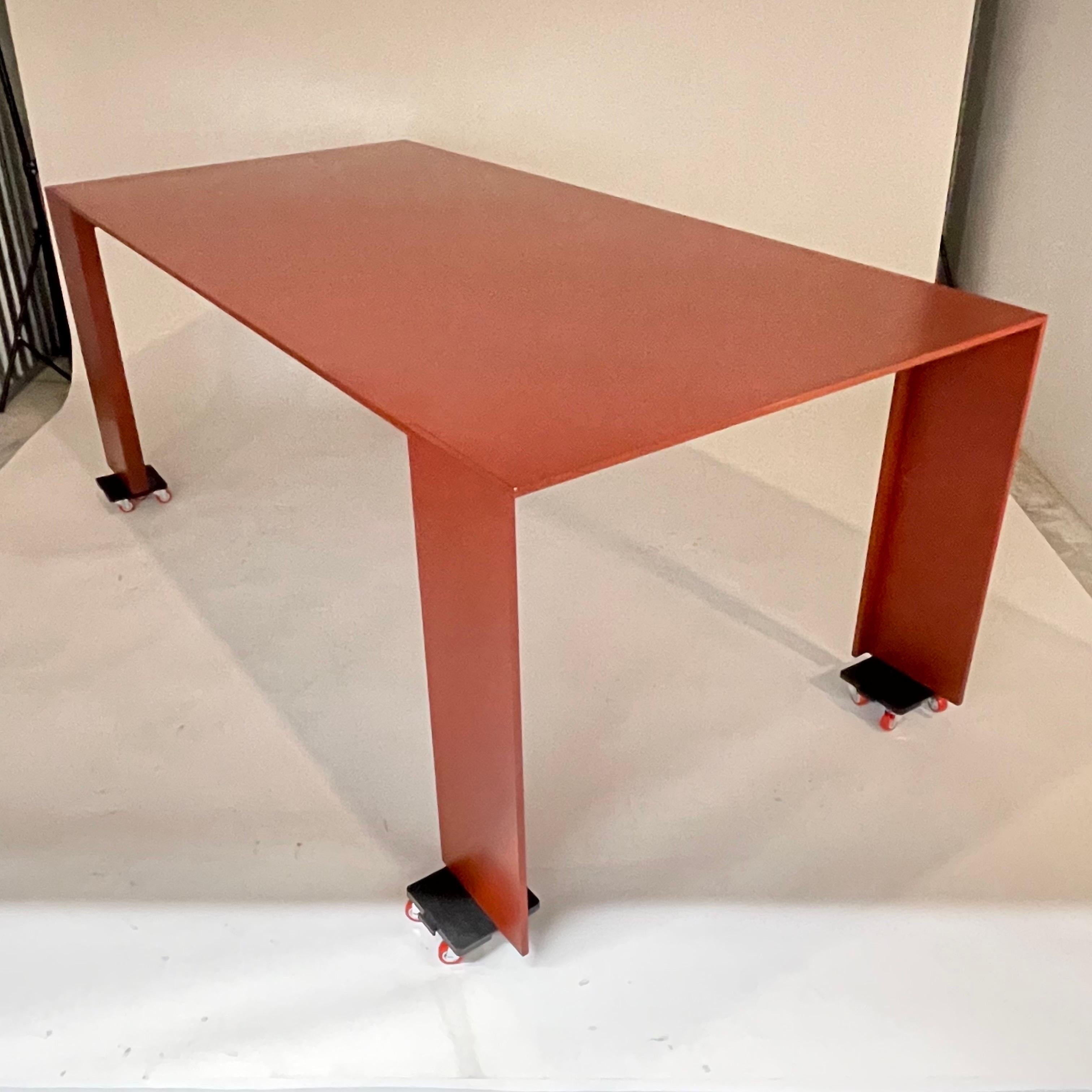 italien Rare table de salle à manger Piero Lissoni Rosso Antico Metallico par Porro SPA, Italie, 2011 en vente