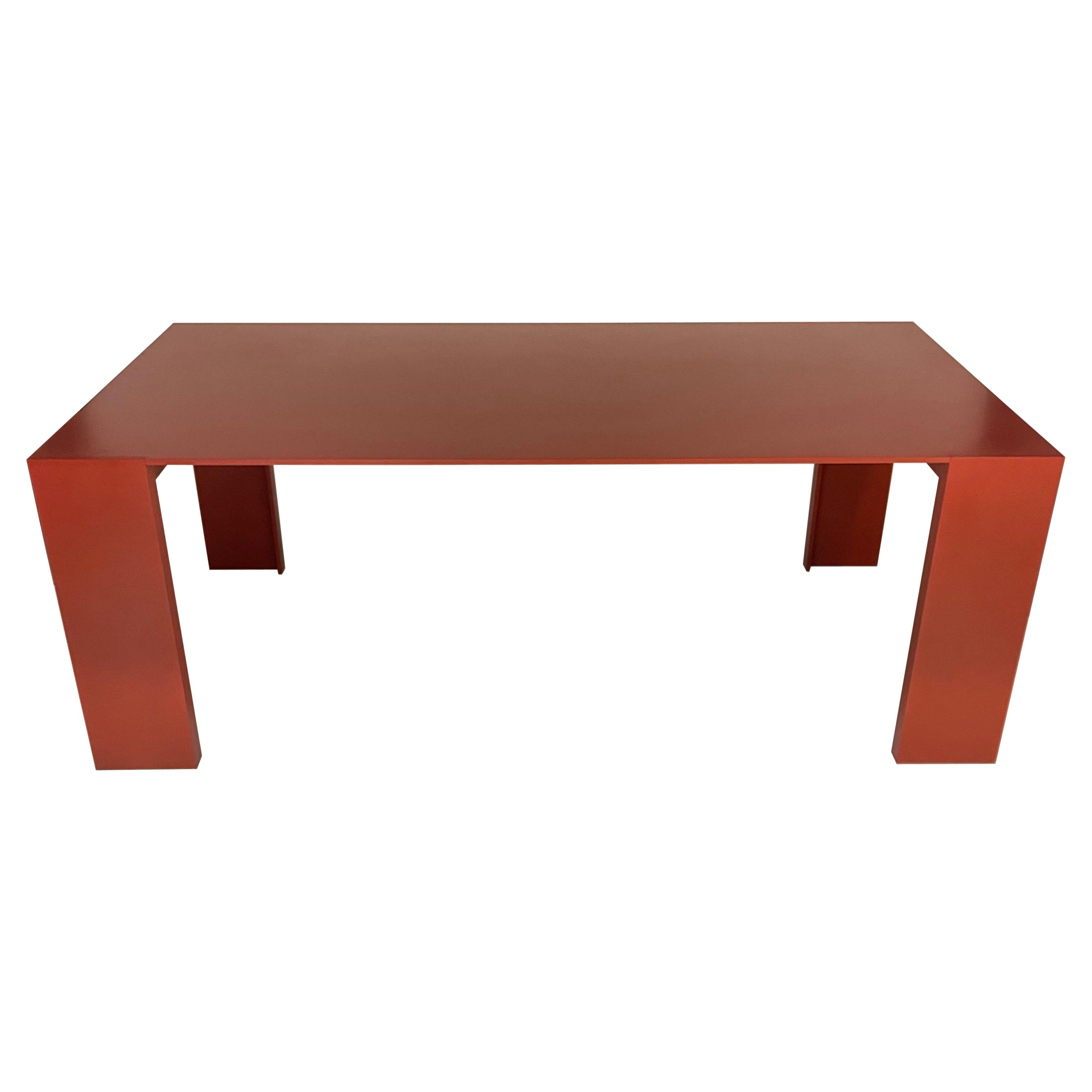 Rare table de salle à manger Piero Lissoni Rosso Antico Metallico par Porro SPA, Italie, 2011