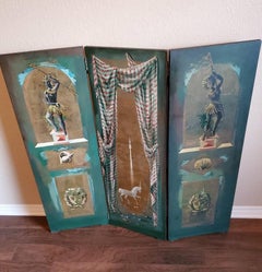 Rare Pierre-Adrien Ekman Hand Painted Folding Screen / Room Divider
