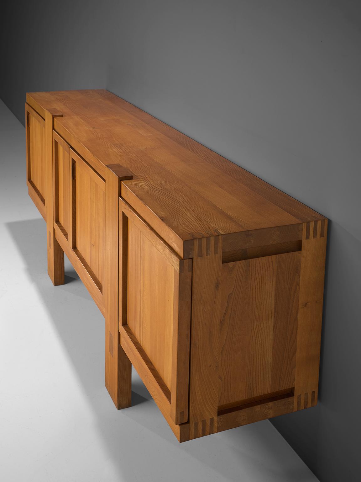 Mid-Century Modern Rare Pierre Chapo Model 'R16' Sideboard in Solid Elm