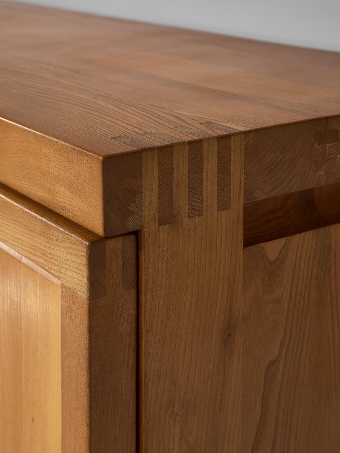 Mid-20th Century Rare Pierre Chapo Model 'R16' Sideboard in Solid Elm