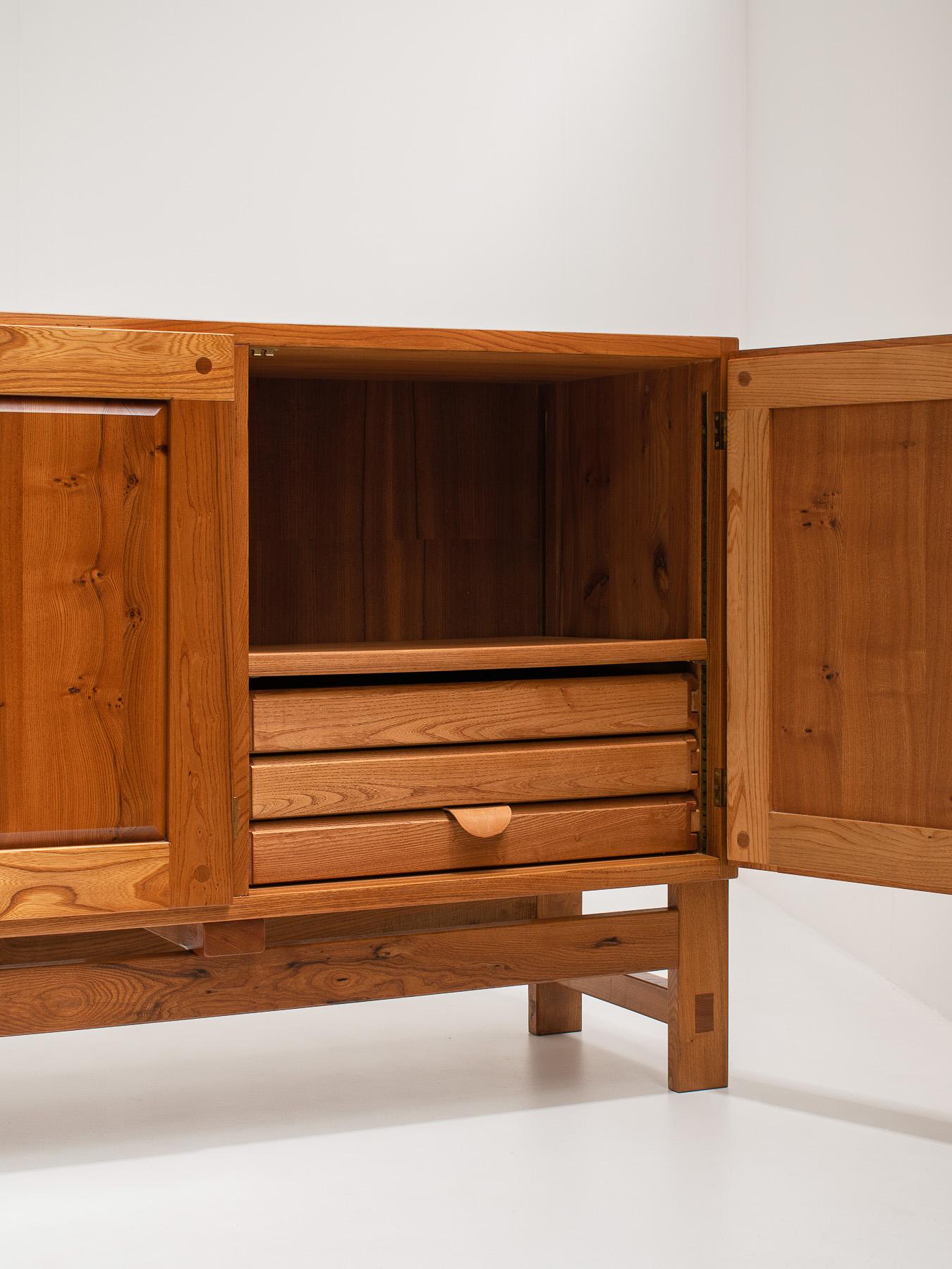 Rare Pierre Chapo R06B Sideboard in Solid Elm, 1960s 8