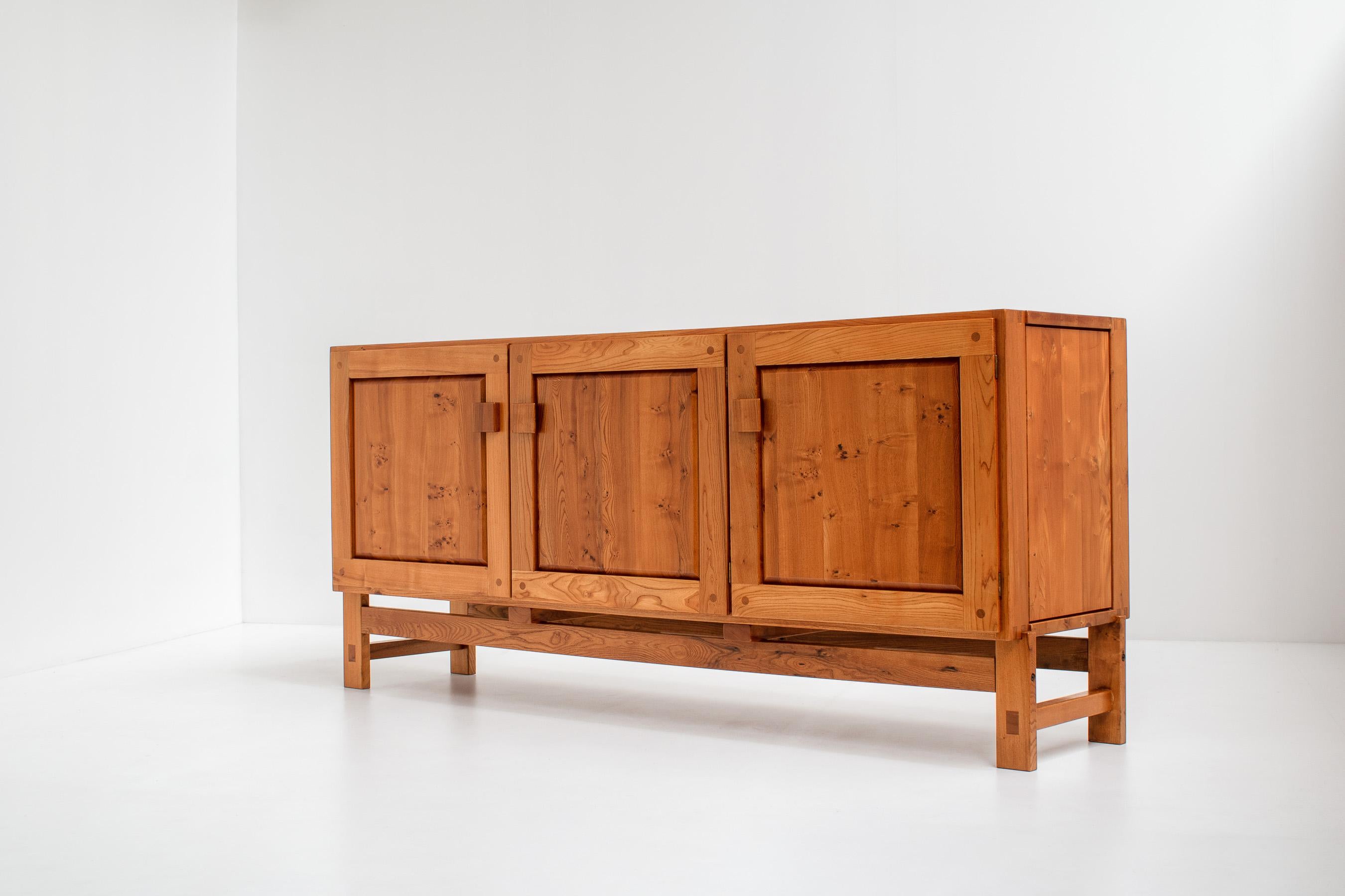 Rare Pierre Chapo, sideboard model 'R06B', elmwood, France, designed in 1960s.

This sideboard is almost never seen before and what makes it really rare, is that there are no reproductions of it, unlike some of the other items of Chapo.