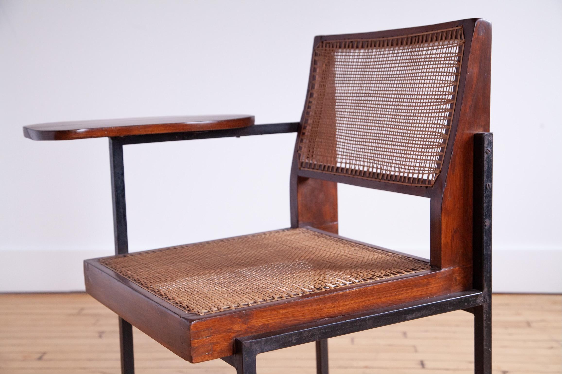 Indian Rare Pierre Jeanneret Classroom Chair For Sale