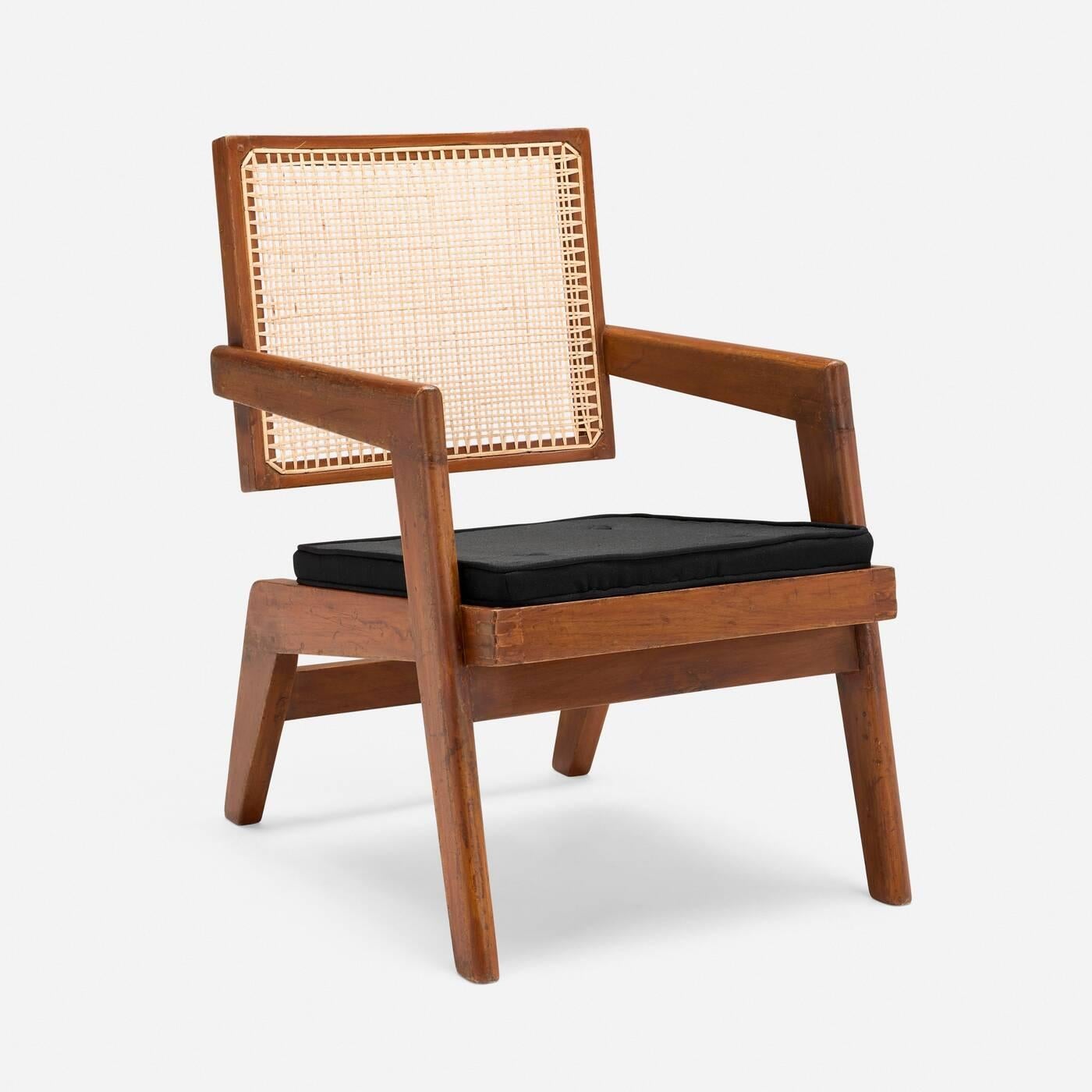 Seltener Pierre Jeanneret Loungesessel aus Chandigarh, Authentischer Mid-Century-Modern-Sessel (Moderne) im Angebot