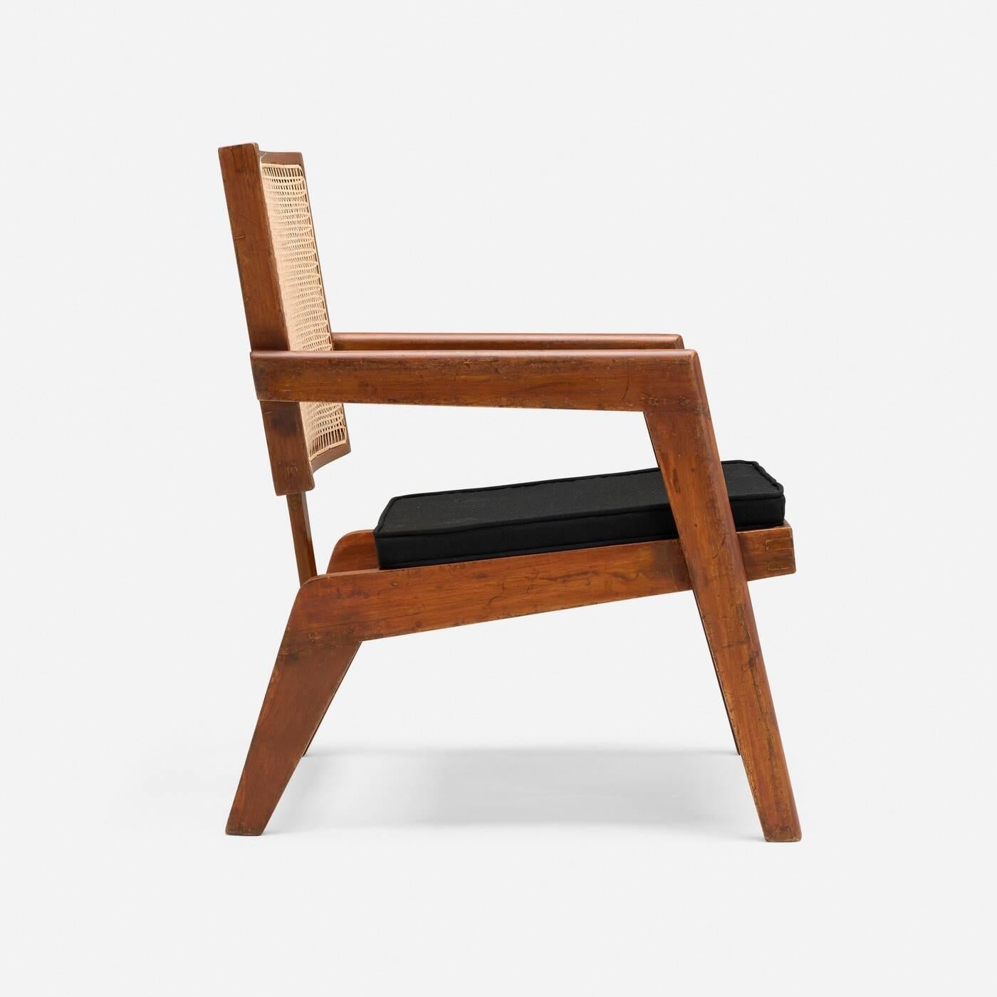 Seltener Pierre Jeanneret Loungesessel aus Chandigarh, Authentischer Mid-Century-Modern-Sessel im Zustand „Gut“ im Angebot in Bonita Springs, FL