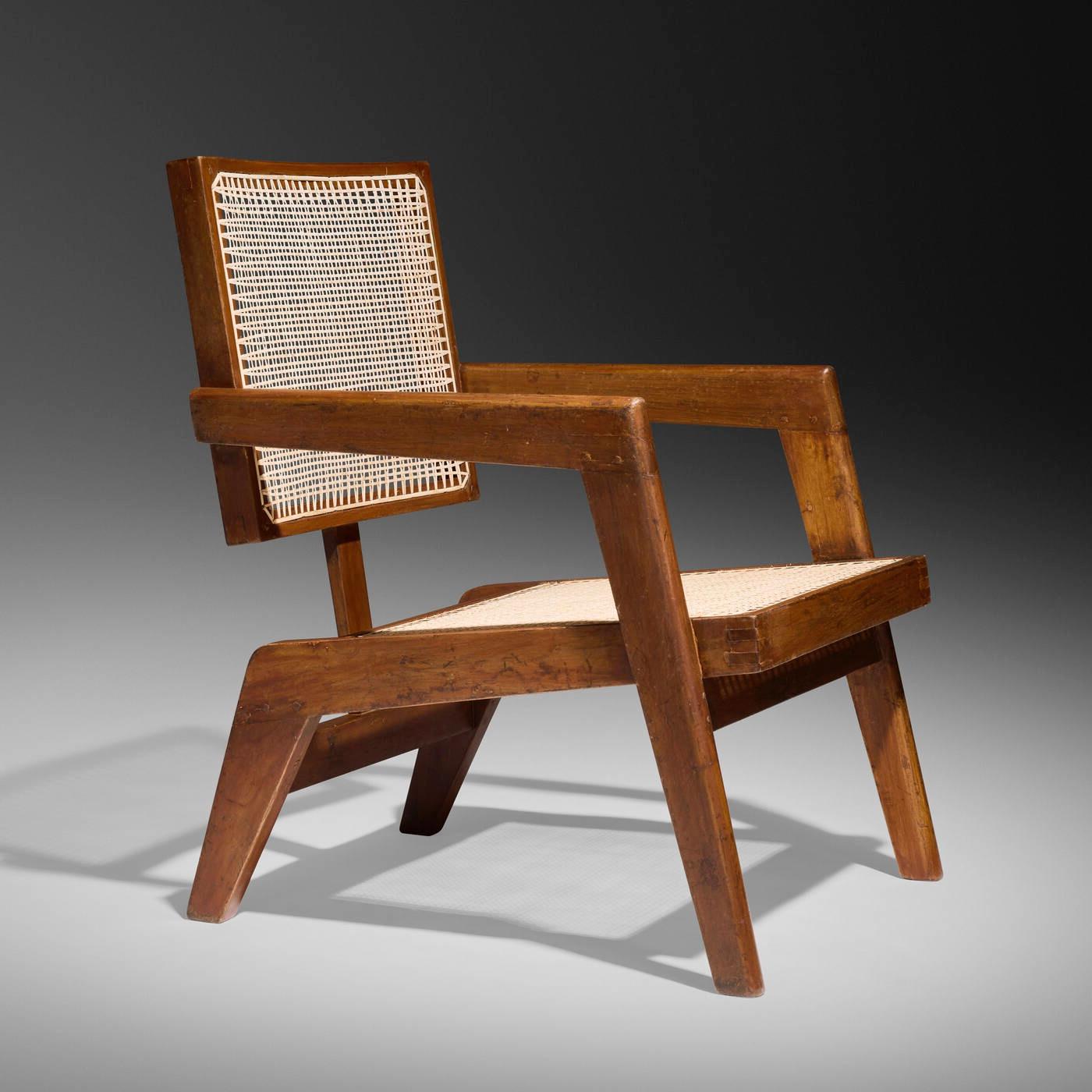 Seltener Pierre Jeanneret Loungesessel aus Chandigarh, Authentischer Mid-Century-Modern-Sessel (Mitte des 20. Jahrhunderts) im Angebot