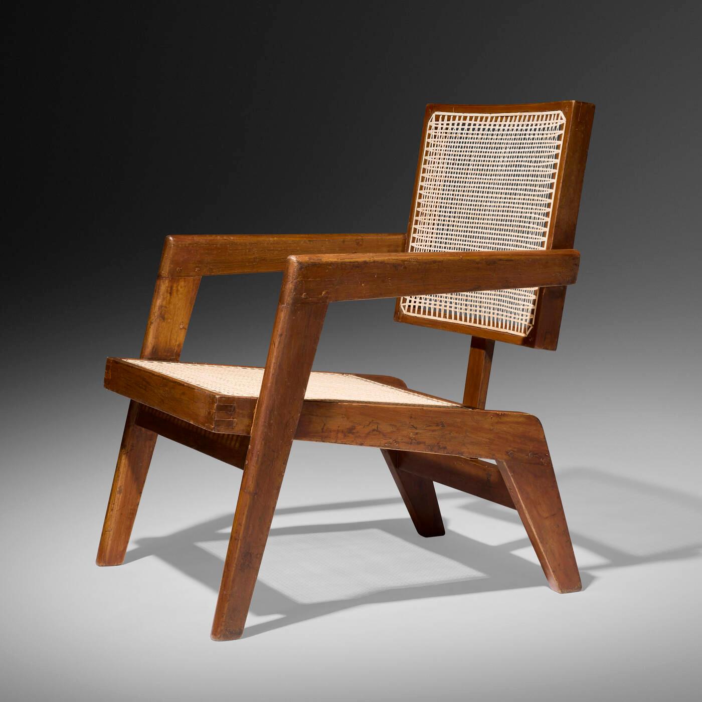 Seltener Pierre Jeanneret Loungesessel aus Chandigarh, Authentischer Mid-Century-Modern-Sessel (Polster) im Angebot