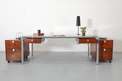 Executive-Schreibtisch aus Ahornholz „Modell 250“ von Pierre Paulin mit Schränke für Dassas, Frankreich