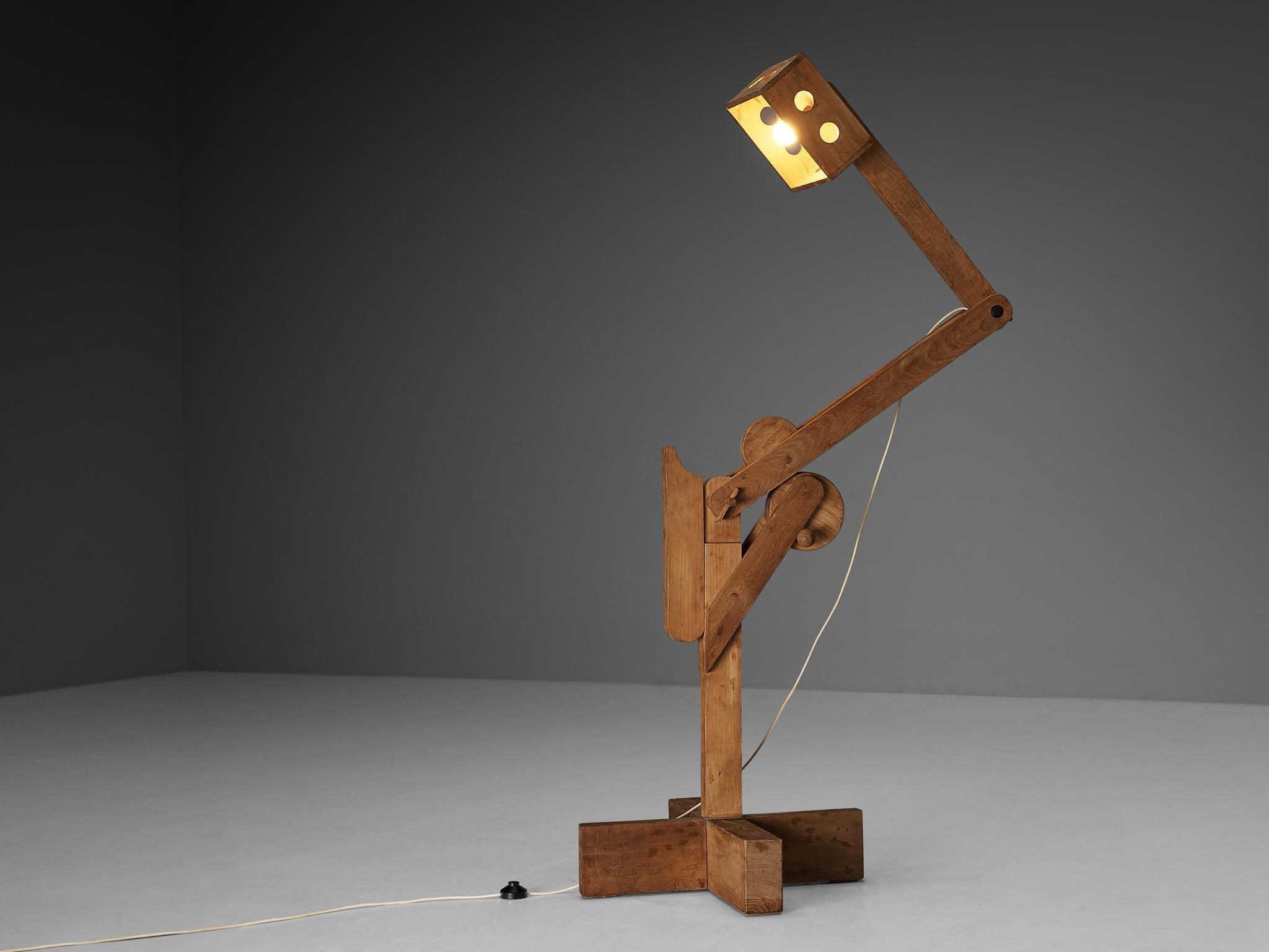Rare lampadaire Pietro Cascella 'Pinocchio' en châtaignier  en vente 2