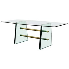 Rare Pietro Chiesa Large Glass Dining Table for Fontana Arte, circa 1940