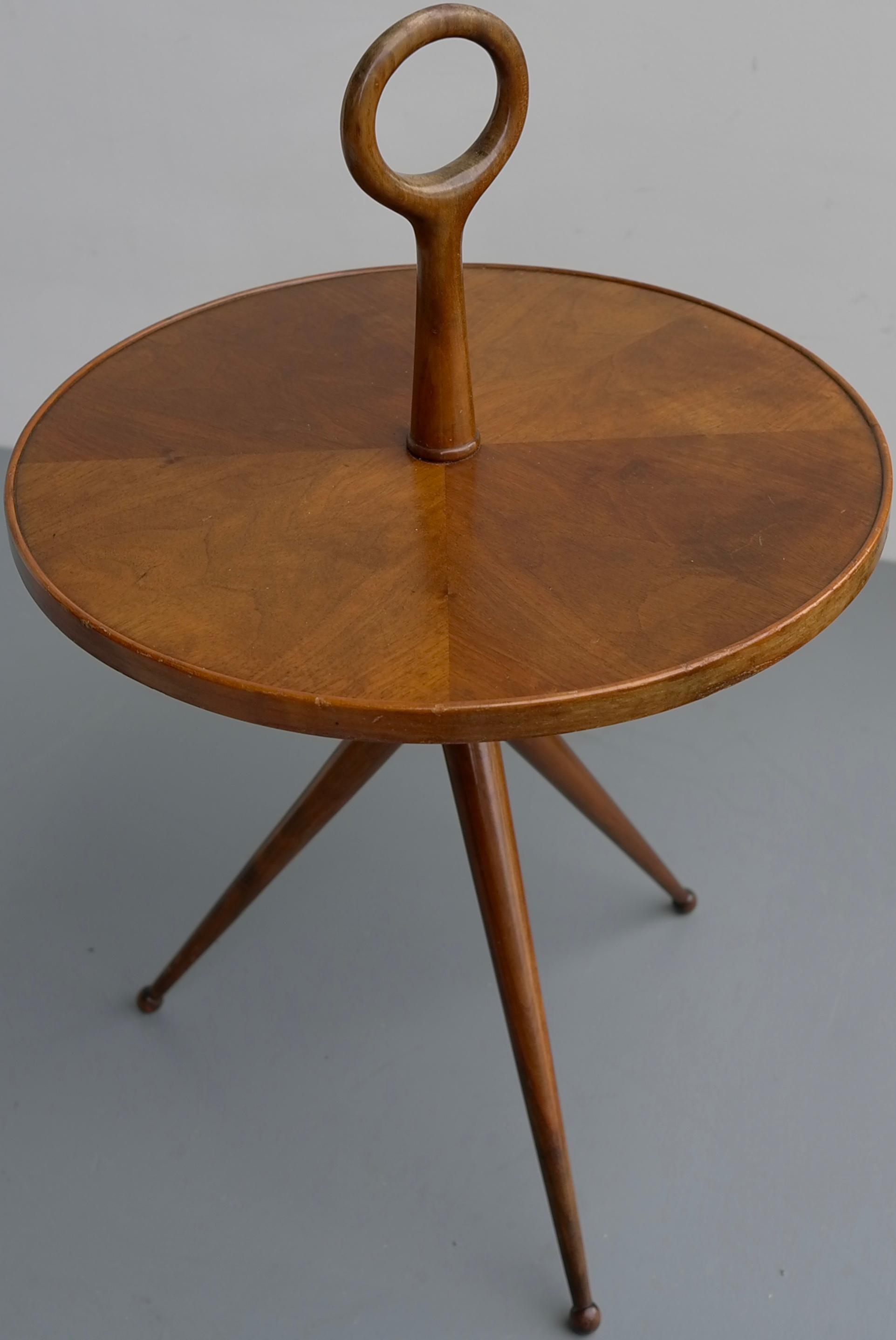 Rare Pietro Chiesa Sculptural Occasional Table Fully in Wood, Italy 1950s 6