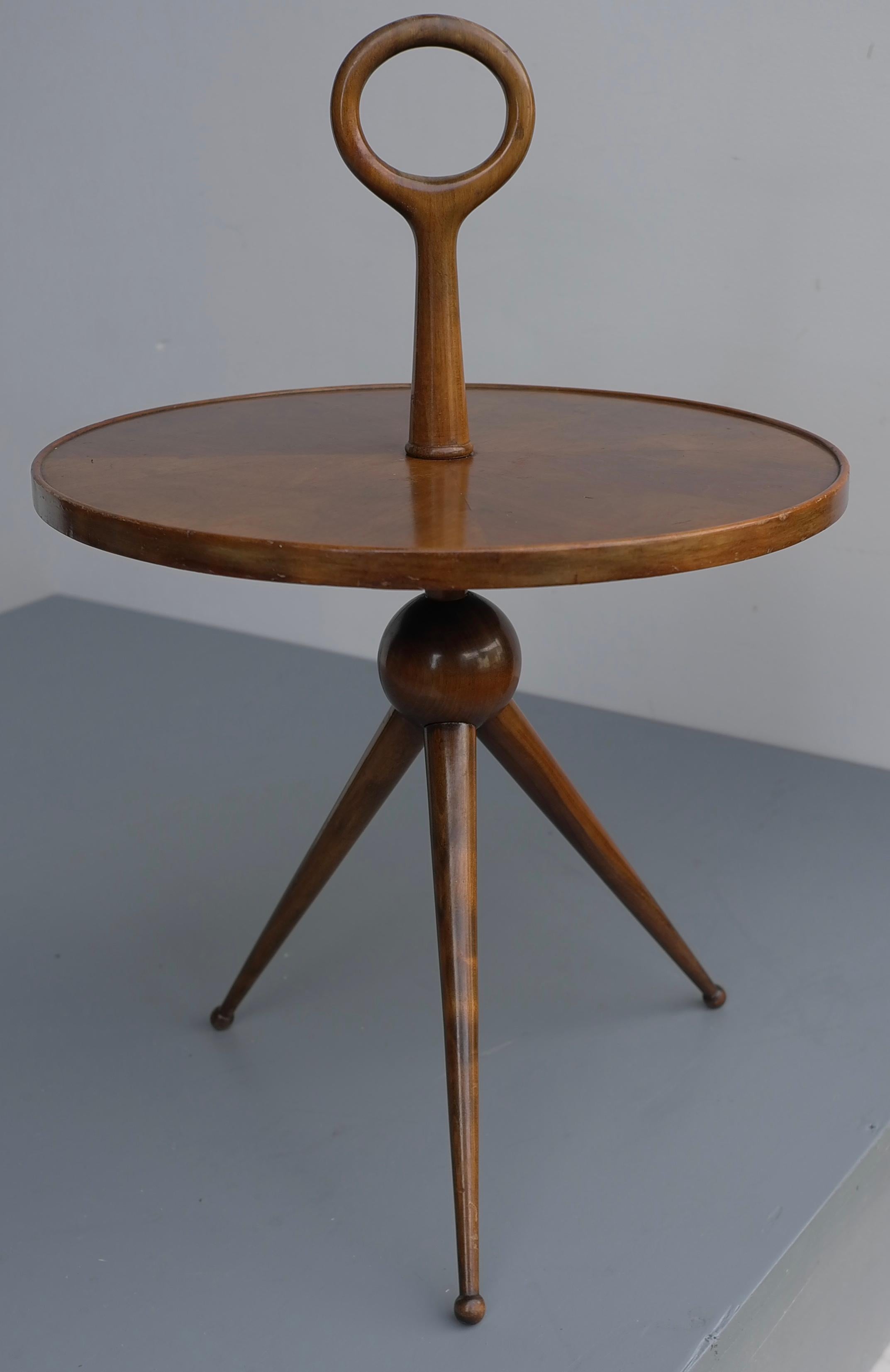 Rare Pietro Chiesa Sculptural Occasional Table Fully in Wood, Italy 1950s 11