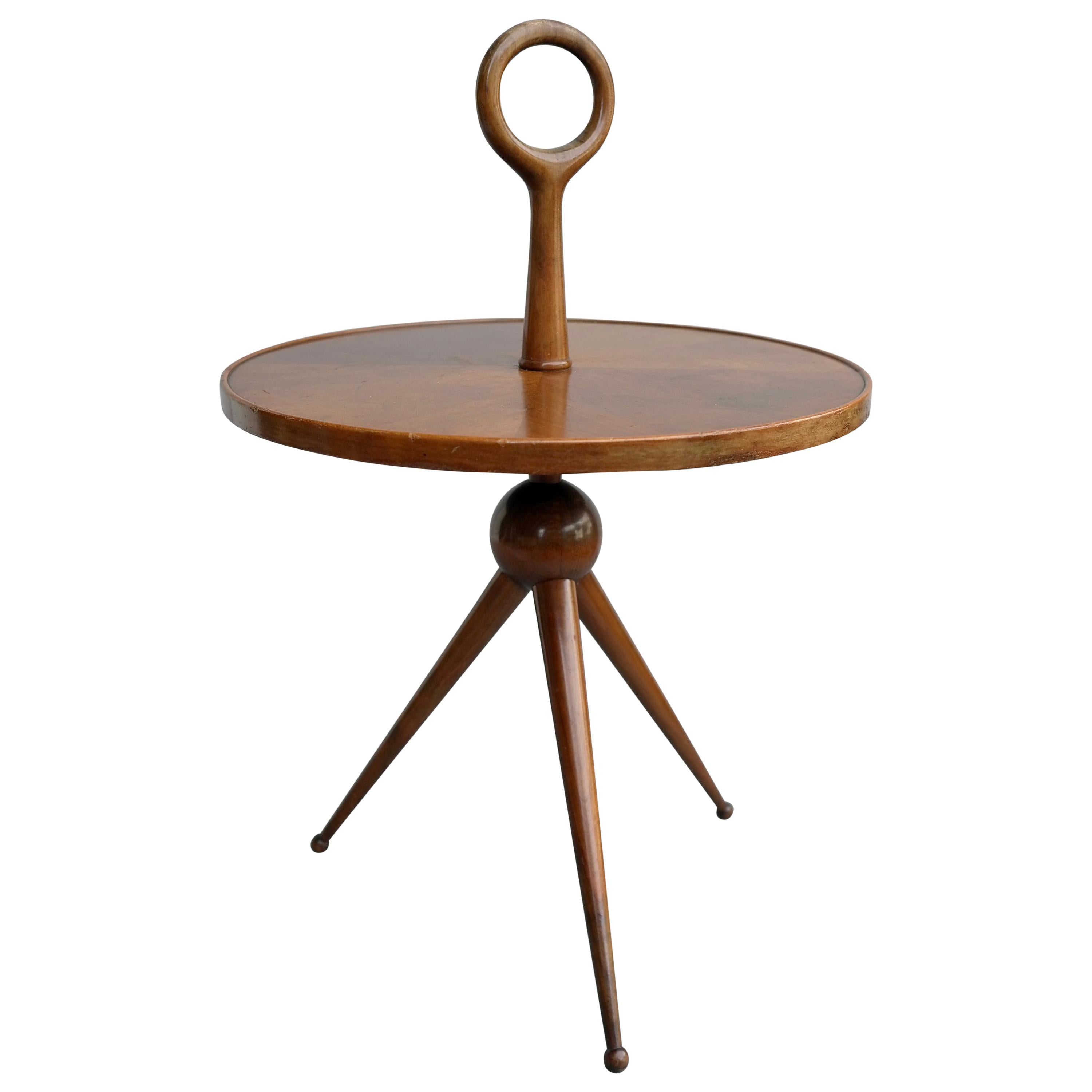 Rare Pietro Chiesa Sculptural Occasional Table Fully in Wood, Italy 1950s