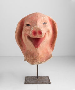 Rare Pig Theatre Mask, Belgium, circa 1930
