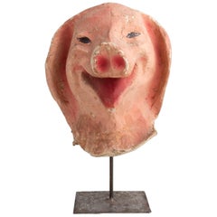 Rare Pig Theatre Mask, Belgium, circa 1930 Rare Pig Theatre Mask, Belgium, circa 1930