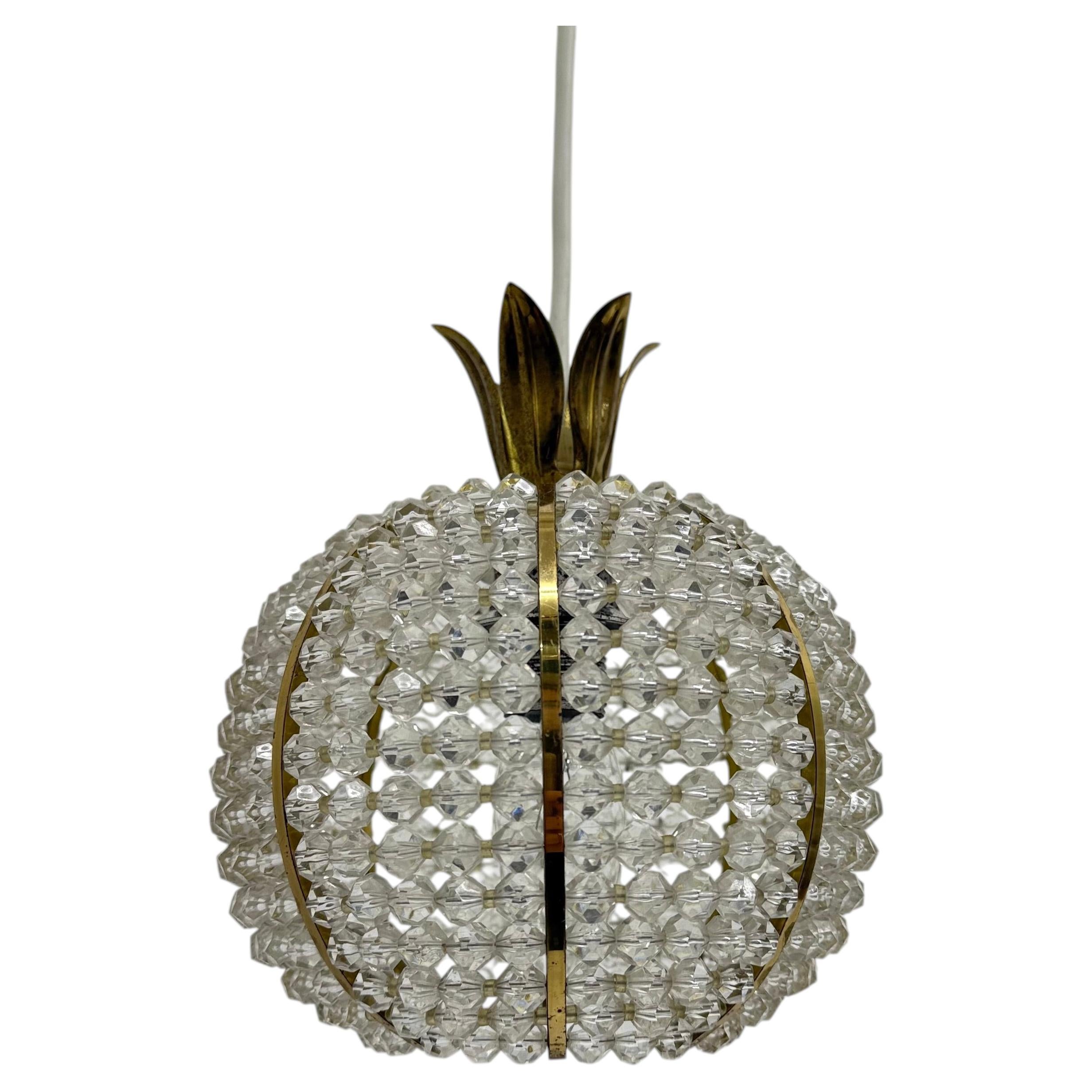 Rare pinappple design hanging lamp by Emil Stejnar, 1950s For Sale