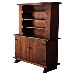 Rare pine cabinet in style of Axel Einar Hjort, Sweden, 1940s