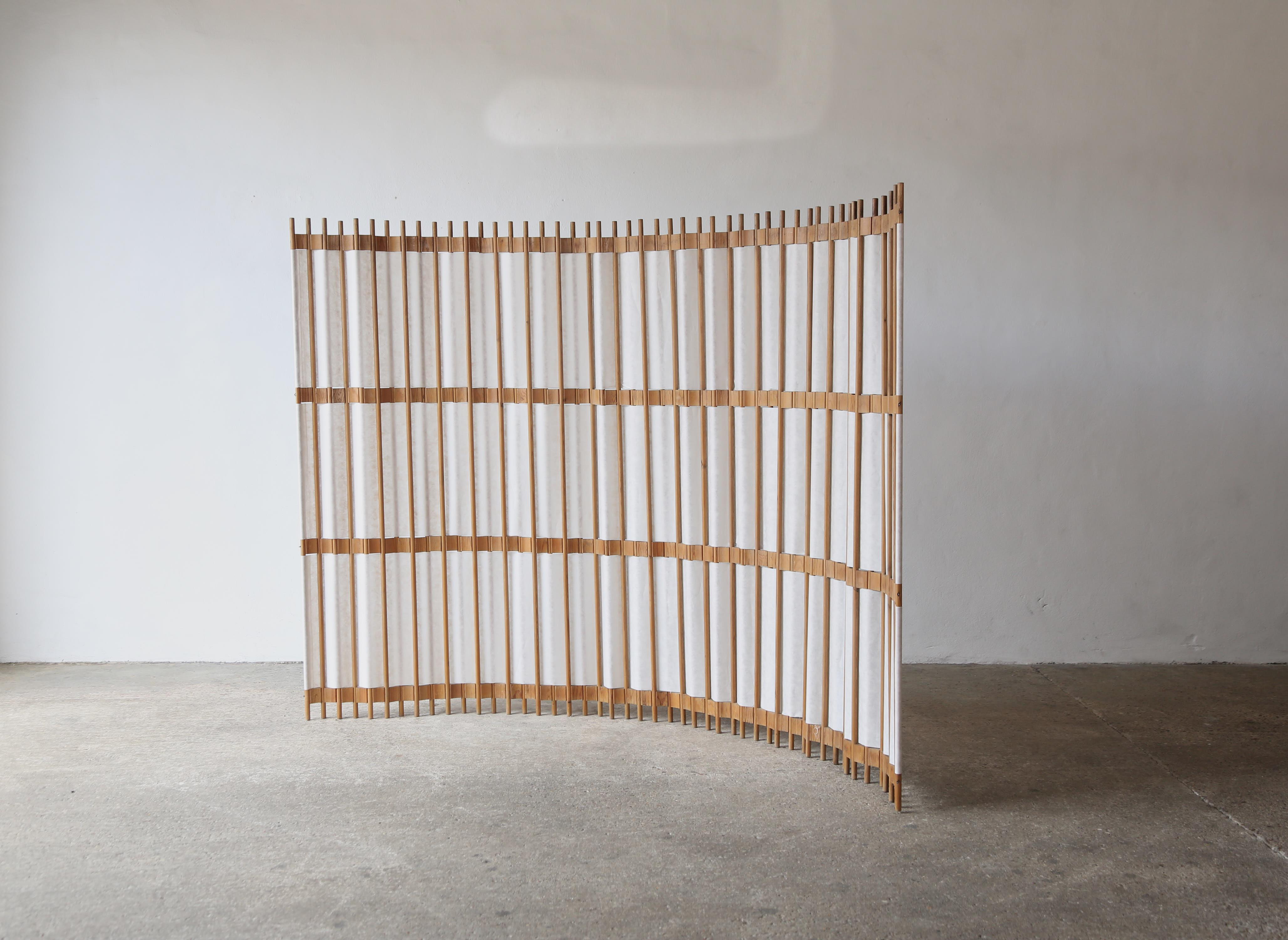 Rare Pine Screen / Room Divider, Sweden, 1960s/70s For Sale 4