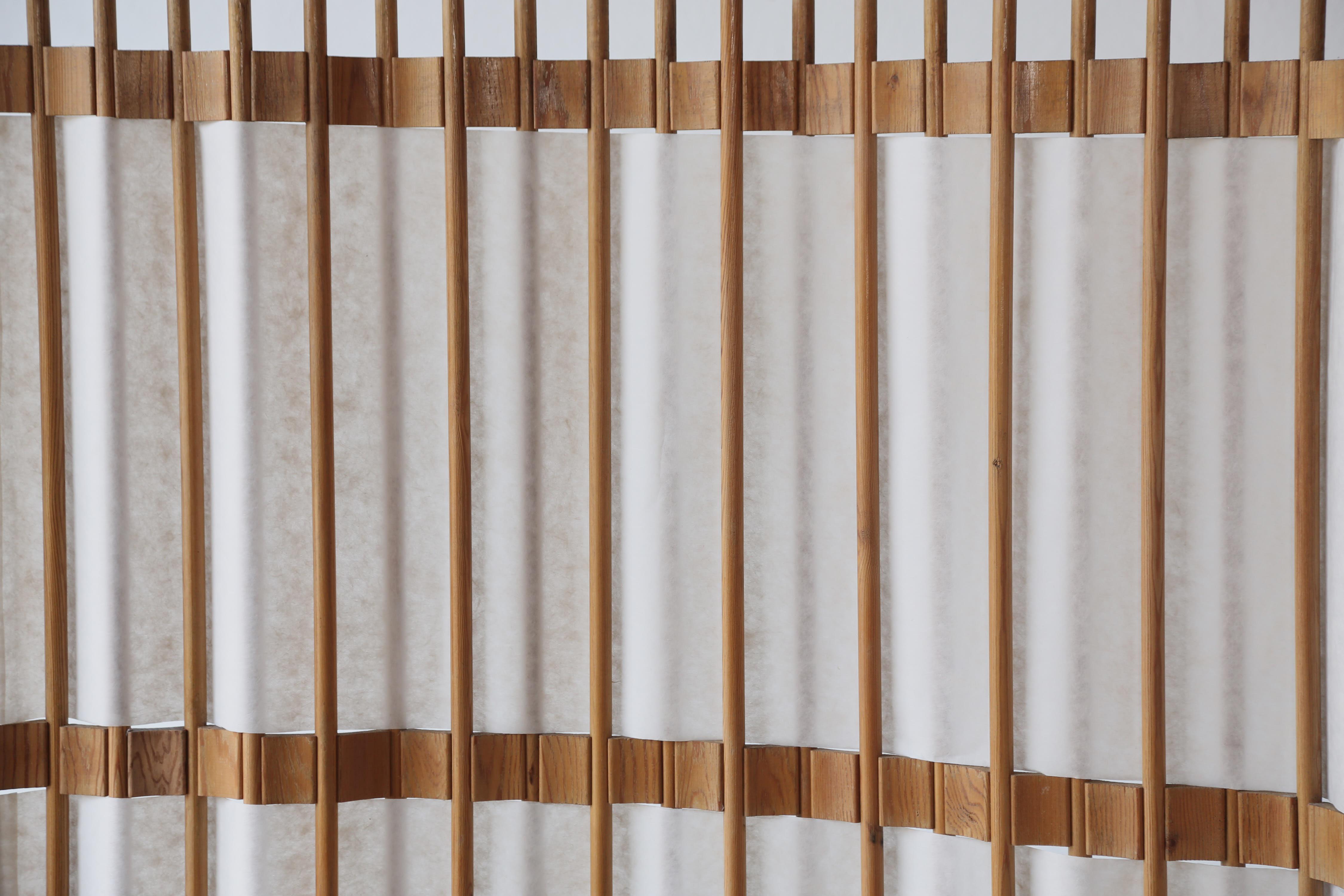 Rare Pine Screen / Room Divider, Sweden, 1960s/70s For Sale 5